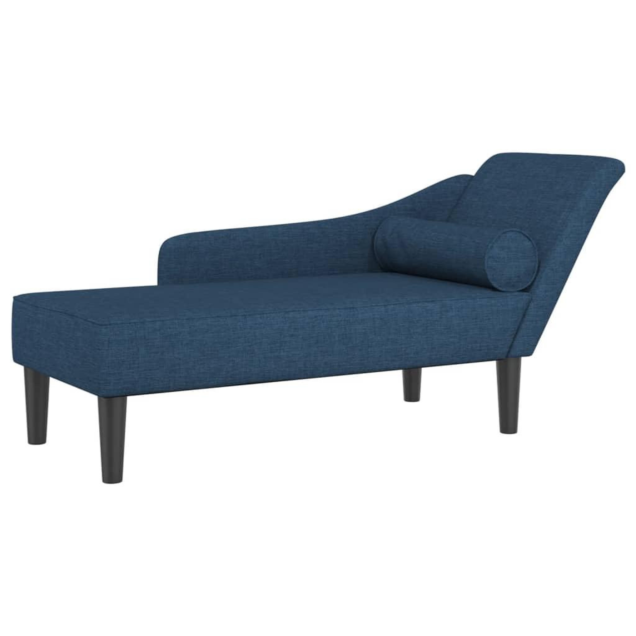 Voir la diapositive 2 : VIDAXL Chaise longue avec coussins bleu tissu