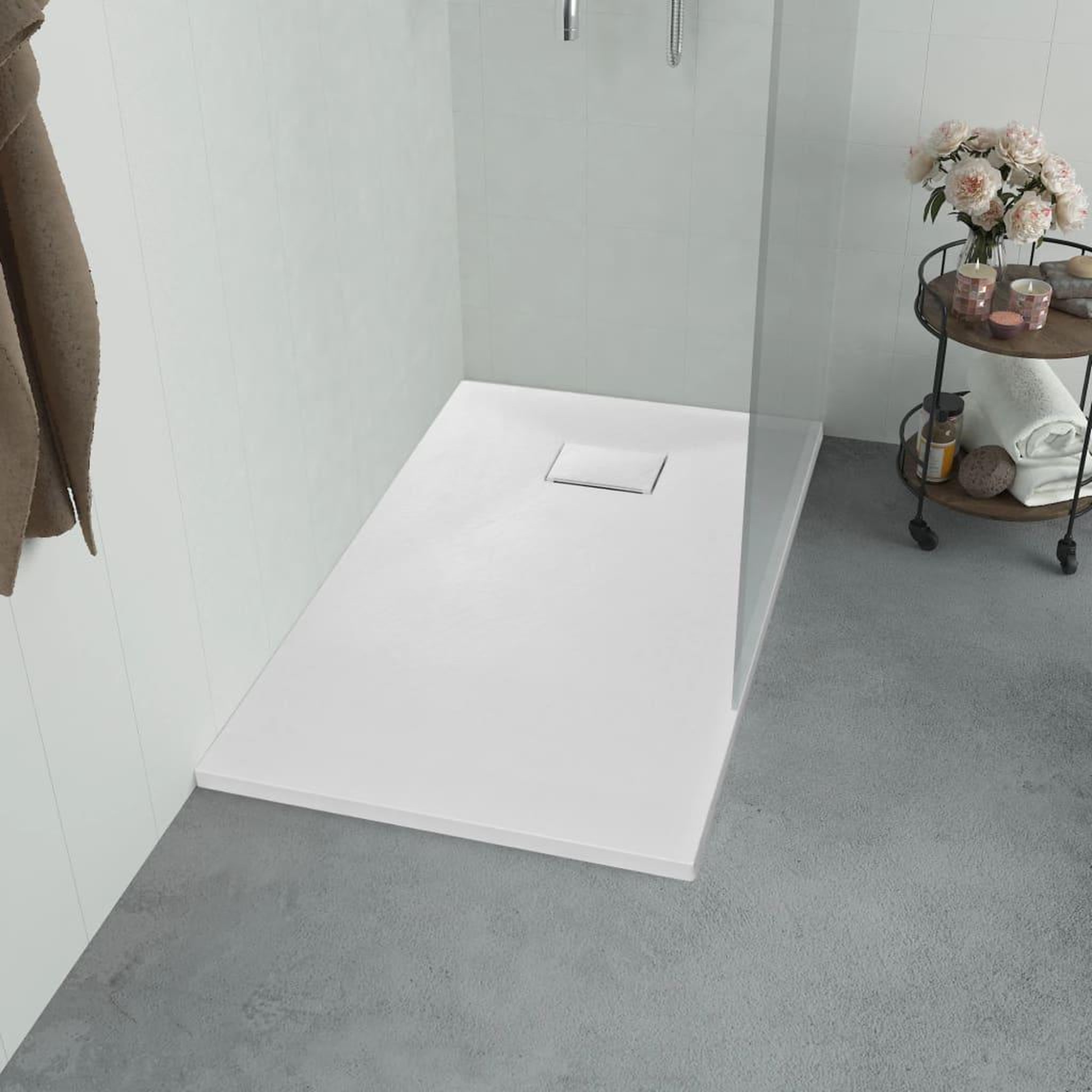 Voir la diapositive 1 : VIDAXL Bac de douche SMC Blanc 100 x 70 cm