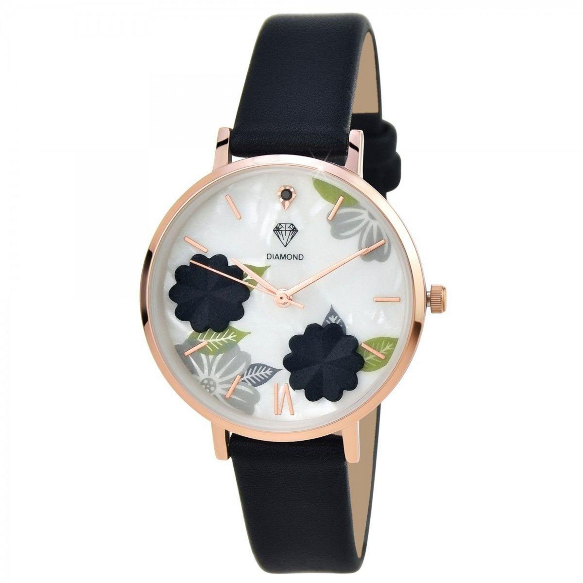 SC CRYSTAL Montre Anissa SC Crystal ornée d'un véritable diamant noir