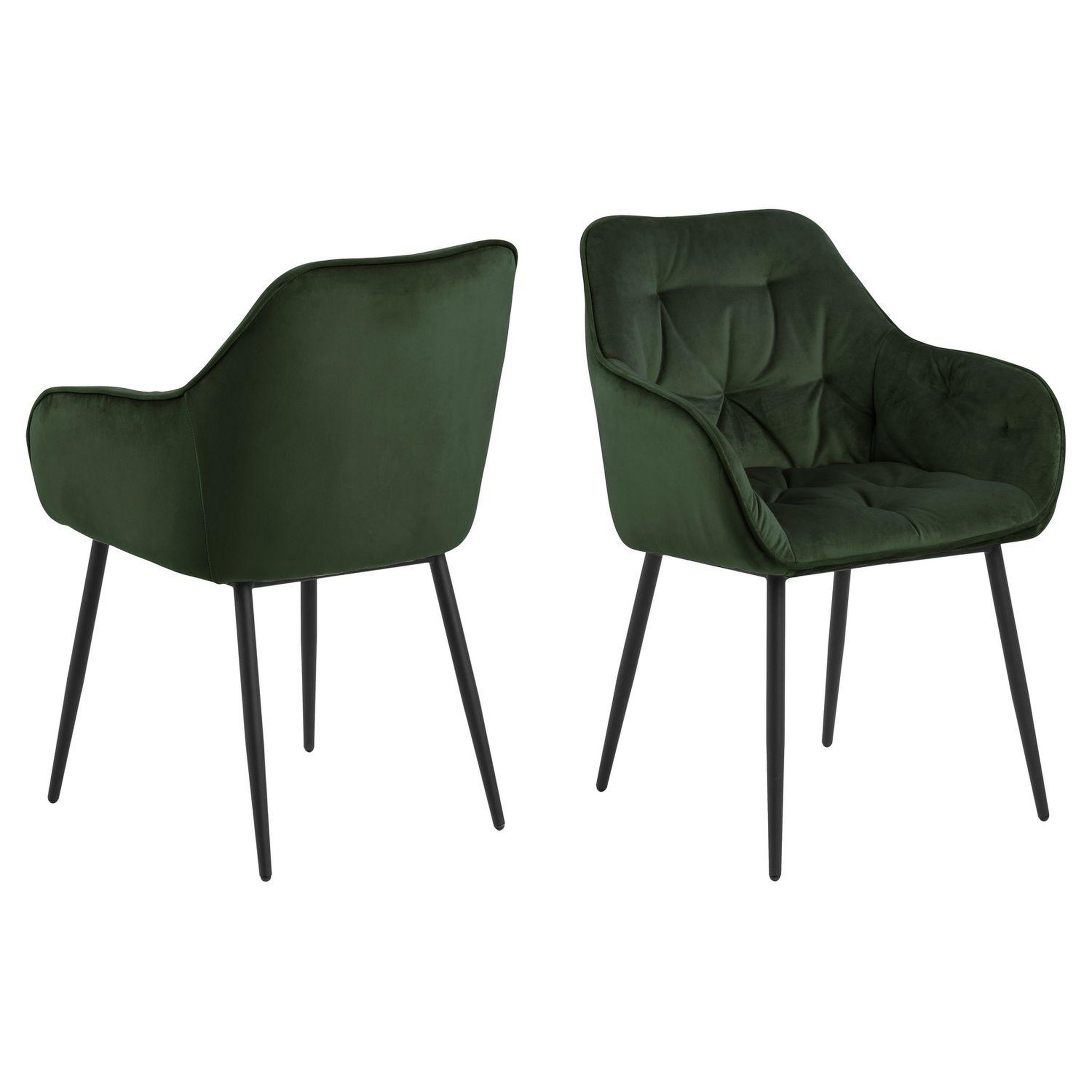 Voir la diapositive 1 : TOILINUX Lot de 2 chaises de salle à manger florie avec accoudoirs effet velours