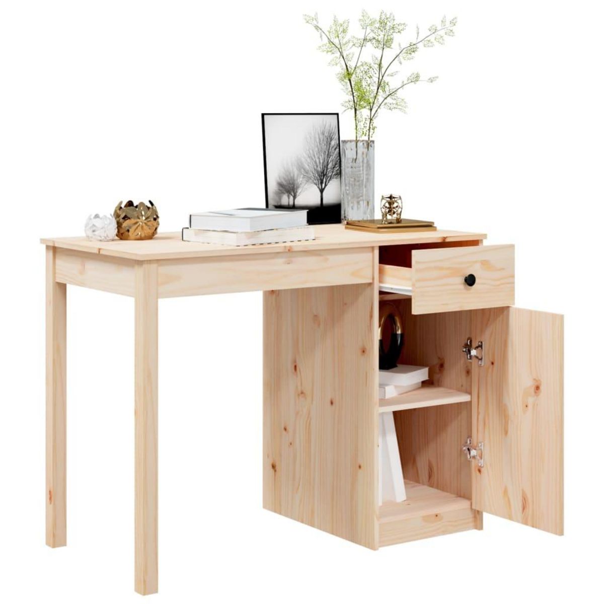 VIDAXL Bureau 100x50x75 cm Bois massif de pin