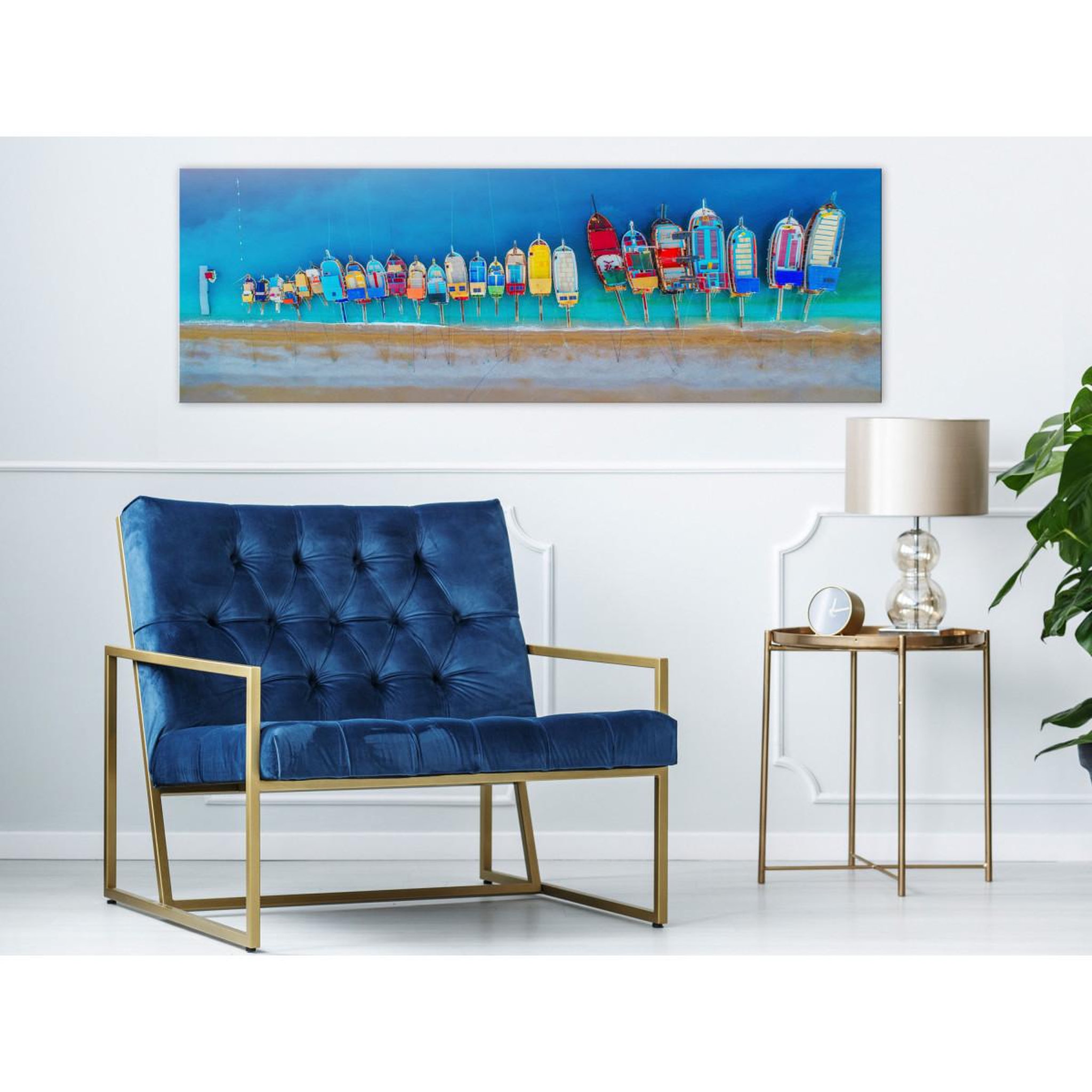 Voir la diapositive 2 : Paris Prix Tableau imprimé  colourful boats narrow