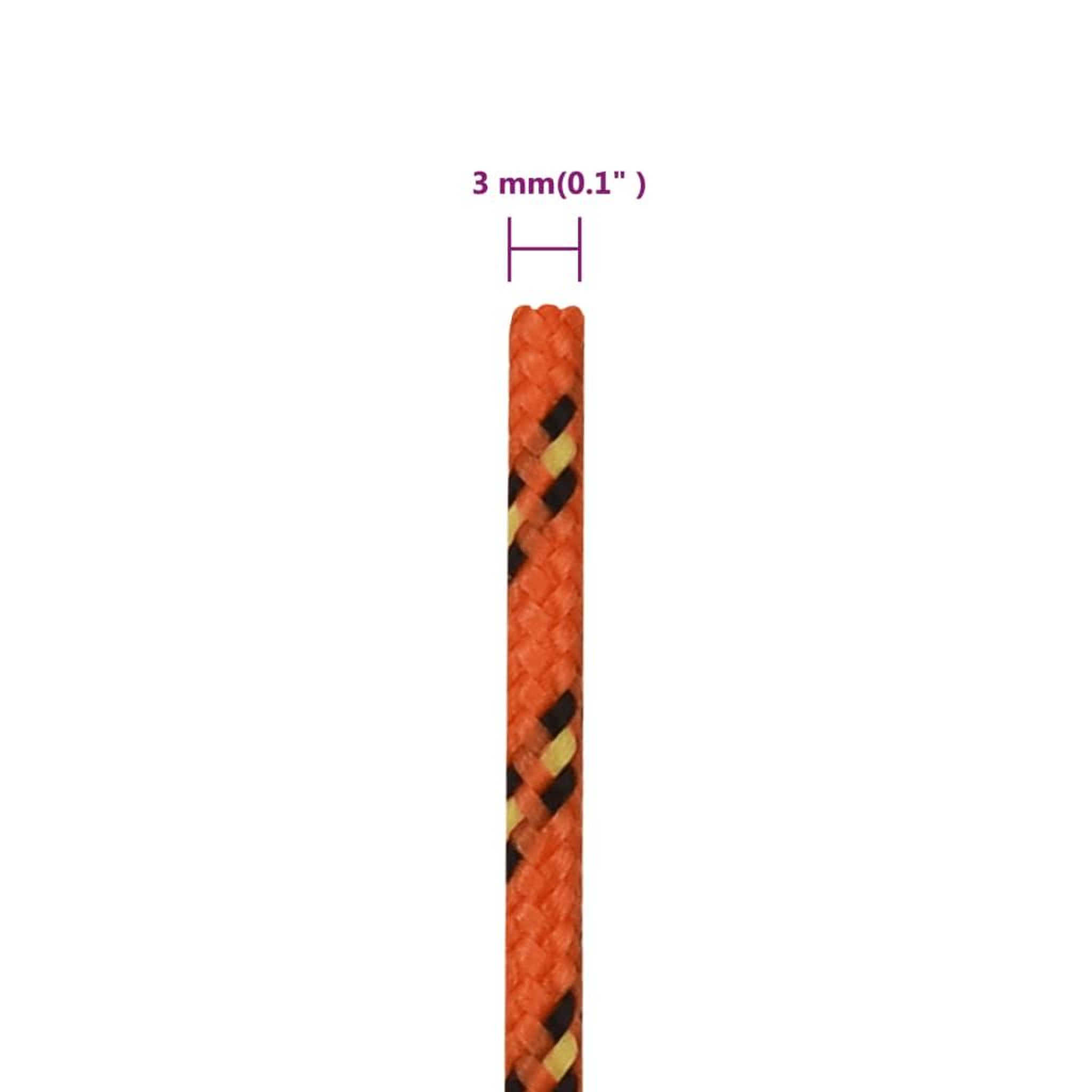 Voir la diapositive 6 : VIDAXL Corde de bateau Orange 3 mm 250 m Polypropylene