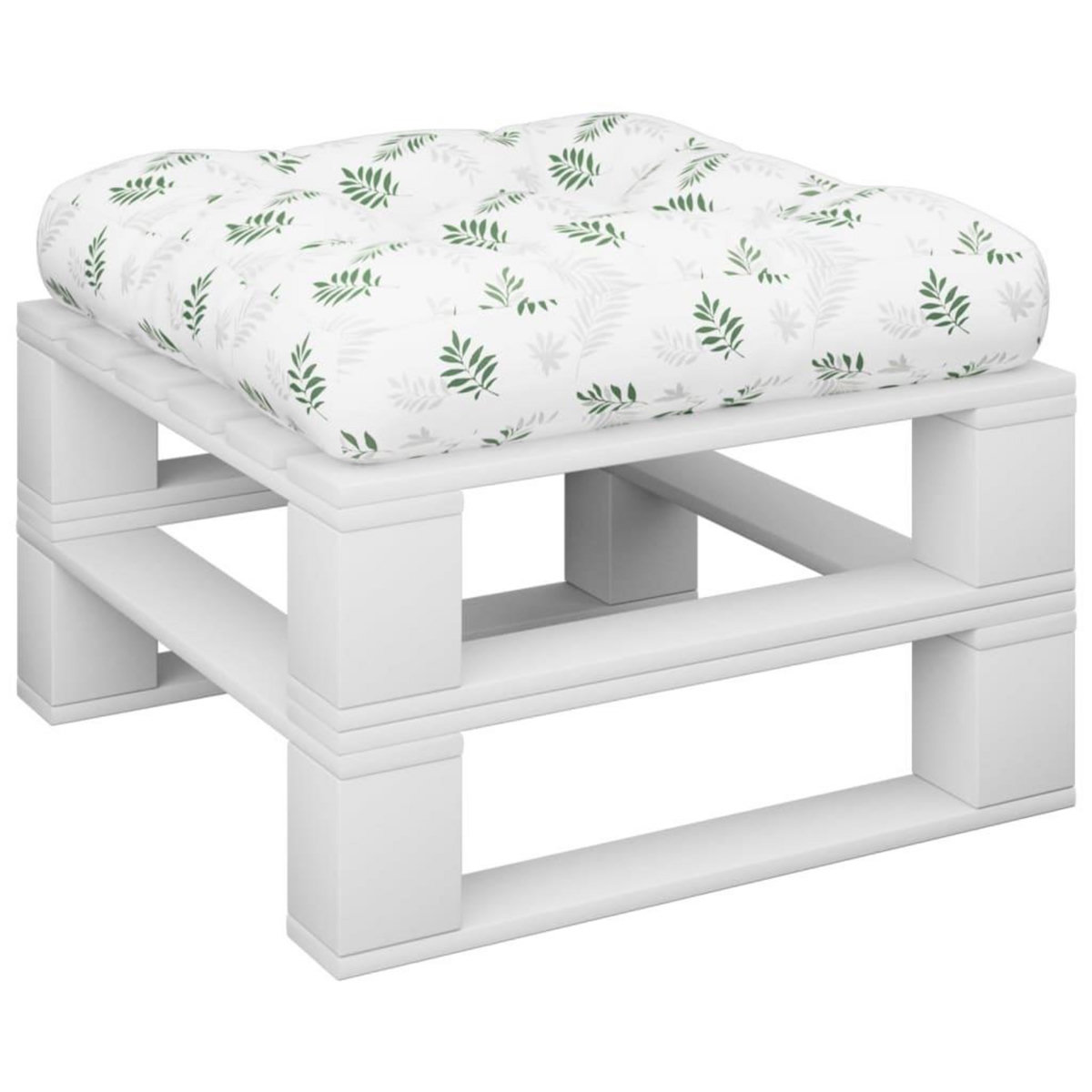 VIDAXL Coussin de palette motif de feuilles 50x50x12 cm tissu