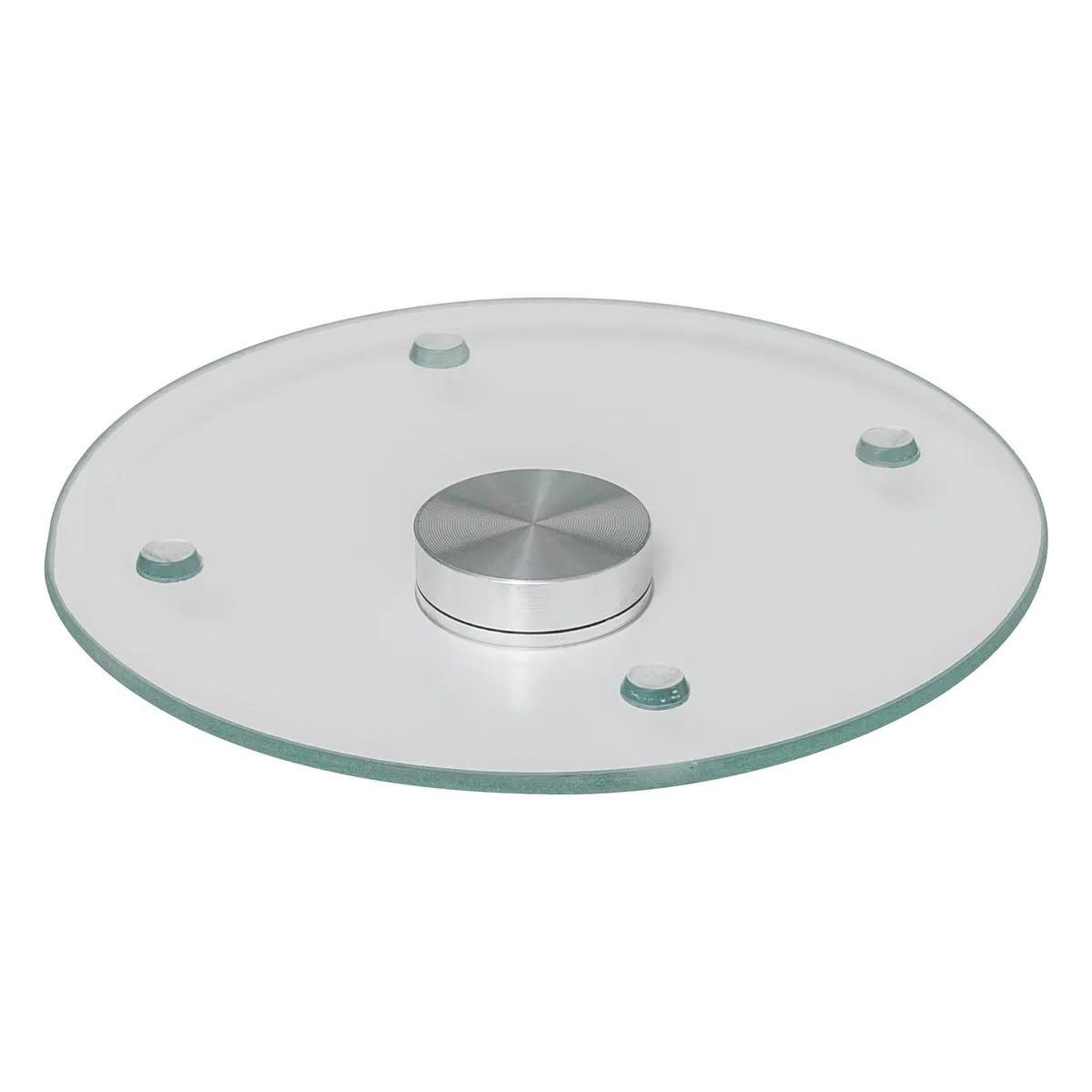 Voir la diapositive 2 : FIVE Plateau tournant en verre  effet marbre  31cm blanc