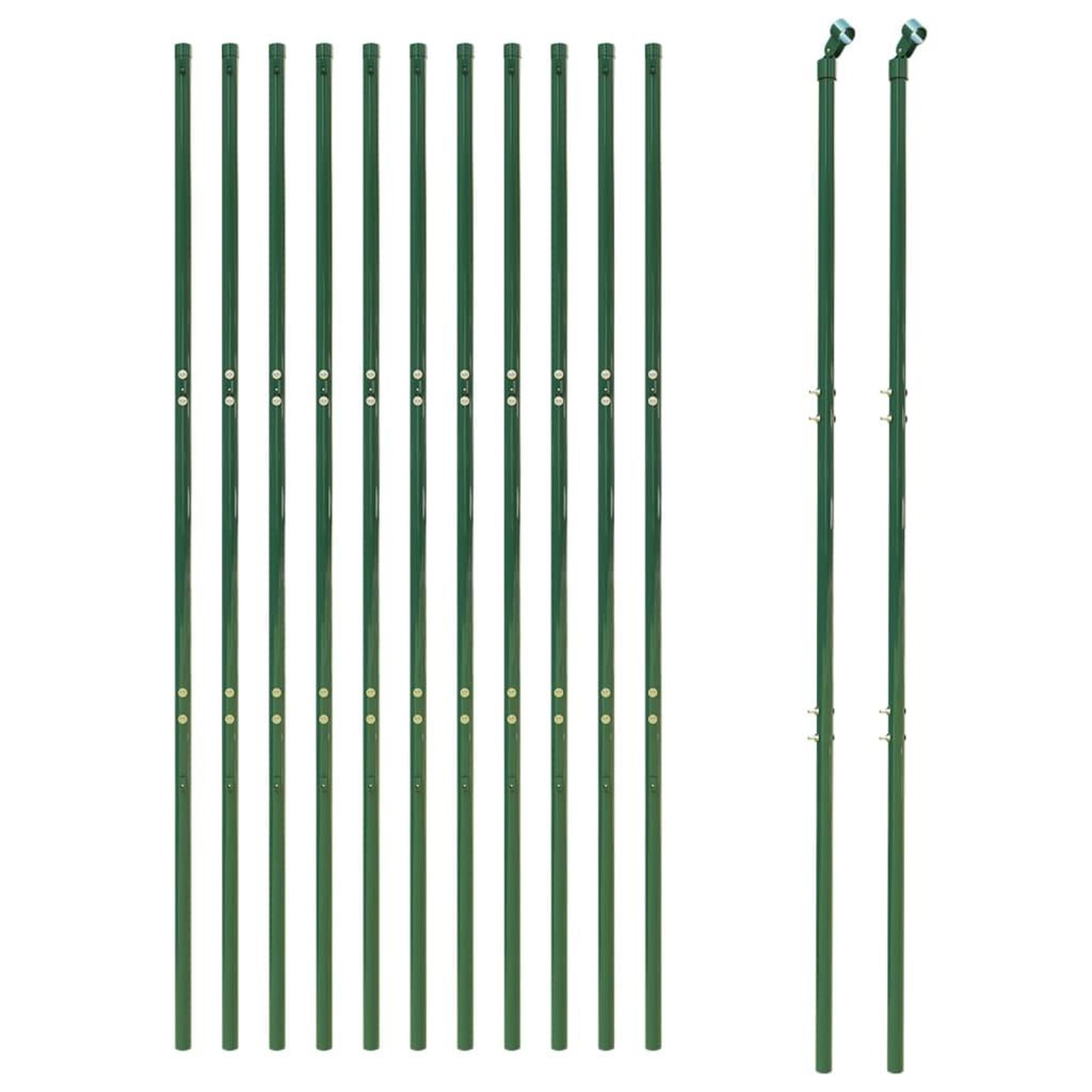 Voir la diapositive 3 : VIDAXL Cloture en treillis metallique vert 2x25 m acier galvanise