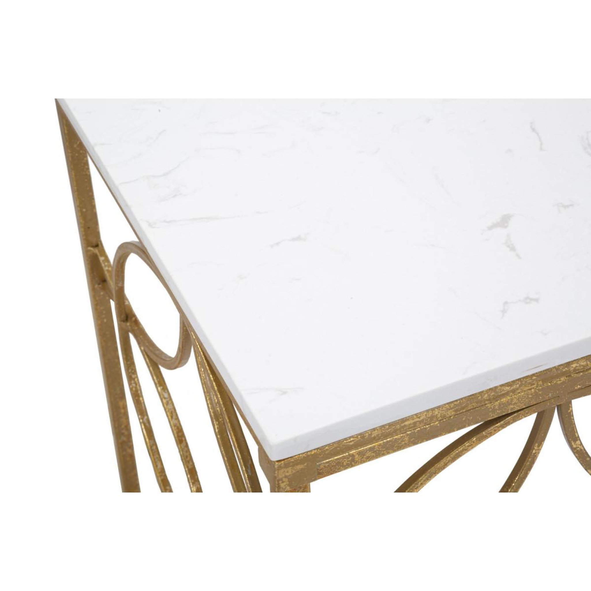Voir la diapositive 2 : Paris Prix Console Design en Marbre  Star  120cm Blanc & Or
