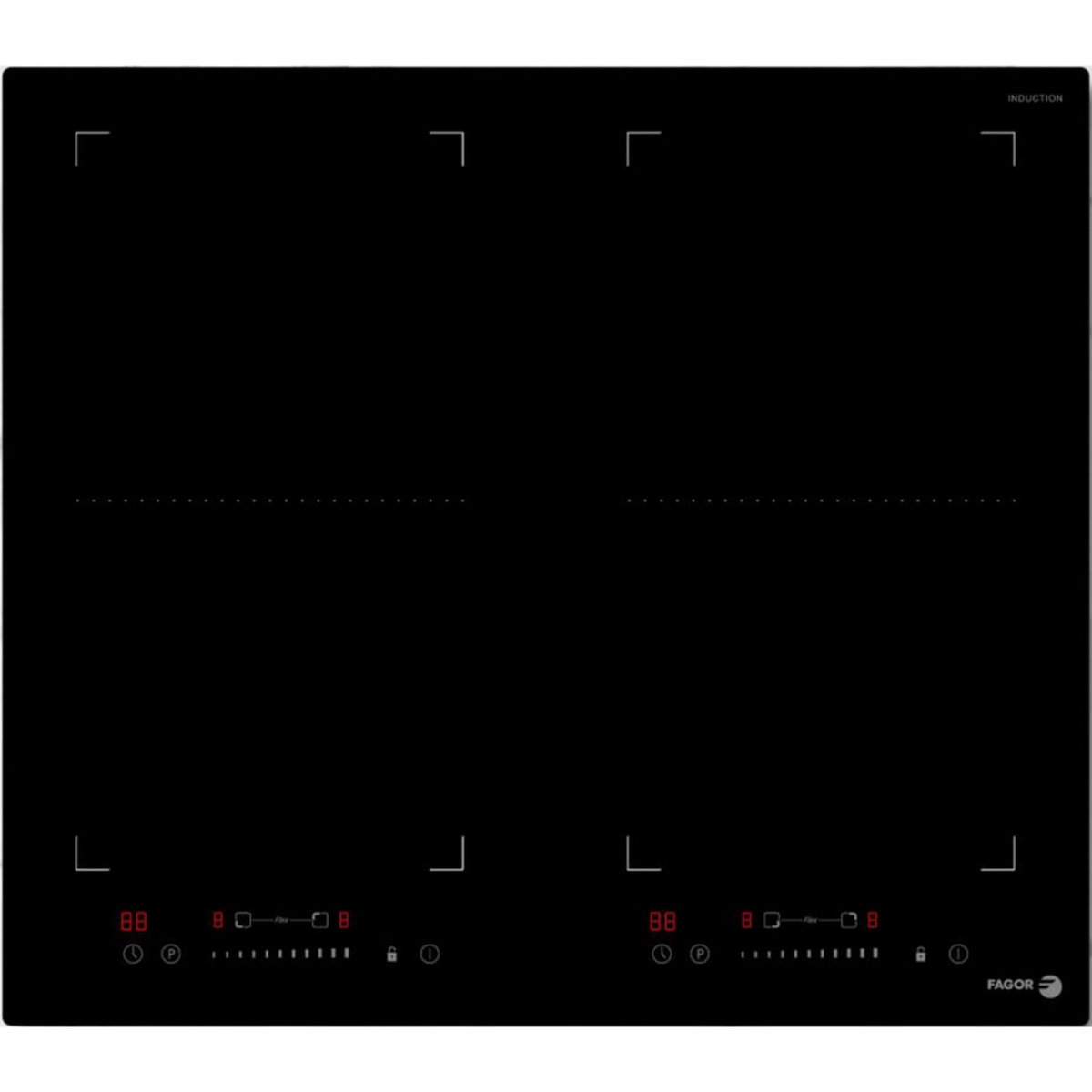 Fagor Table de cuisson à induction 60cm 4 feux 7200w noir - fai3546