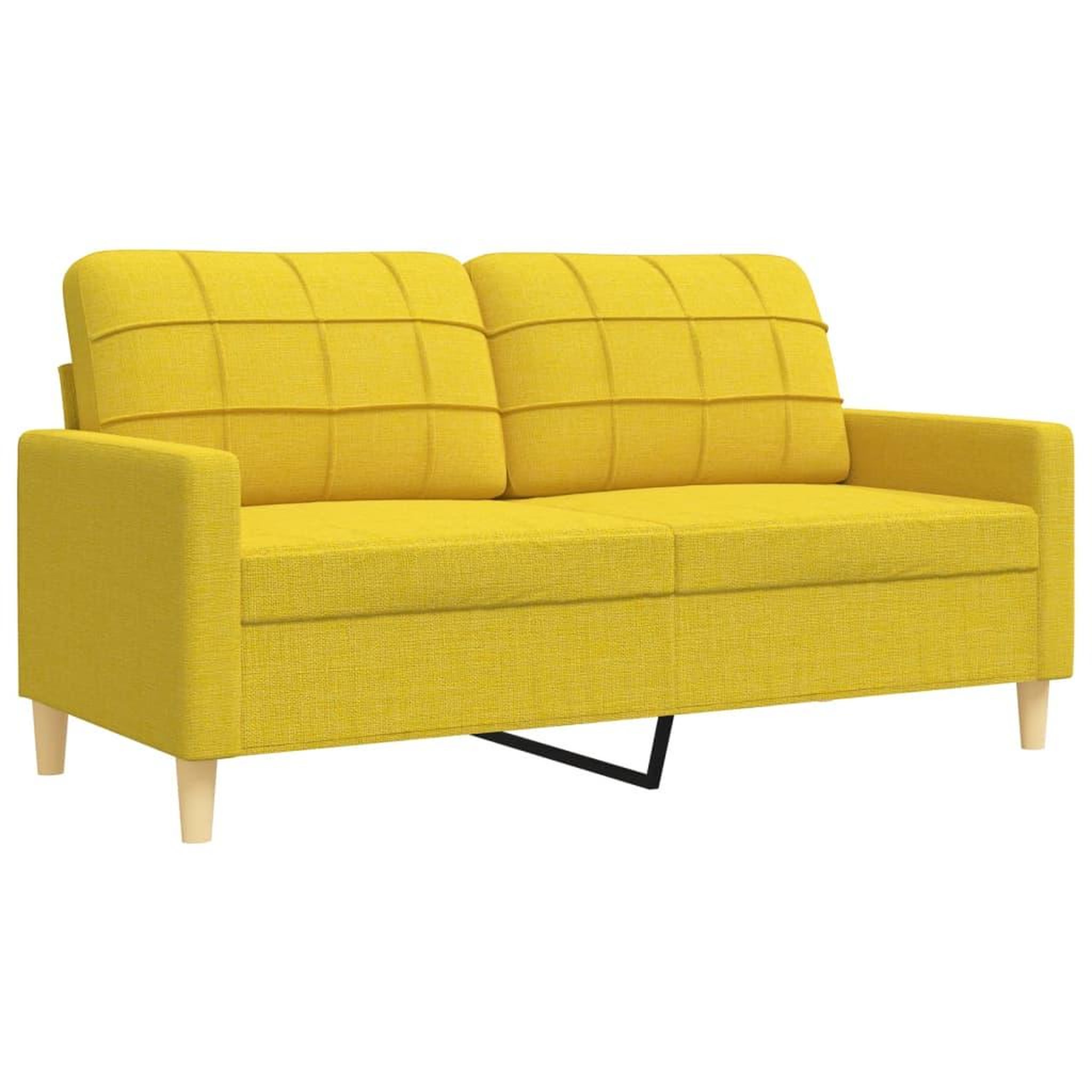 Voir la diapositive 4 : VIDAXL Ensemble de canapes 2 pcs jaune clair tissu