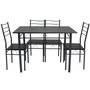 Voir la diapositive 2 : VS VENTA-STOCK Ensemble de Table et 4 chaises Lima pour Salle à Manger Noir/Gris