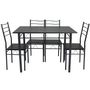 Voir la diapositive 2 : VS VENTA-STOCK Ensemble de Table et 4 chaises Lima pour Salle à Manger Noir/Gris