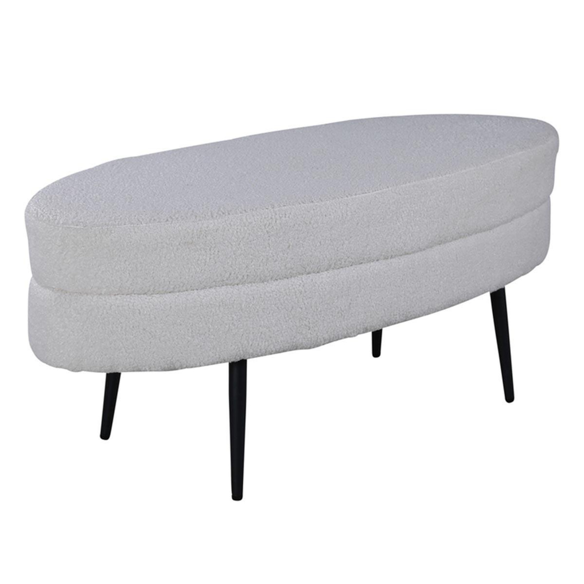 Paris Prix Pouf design bouclette  otto  100cm blanc cassé