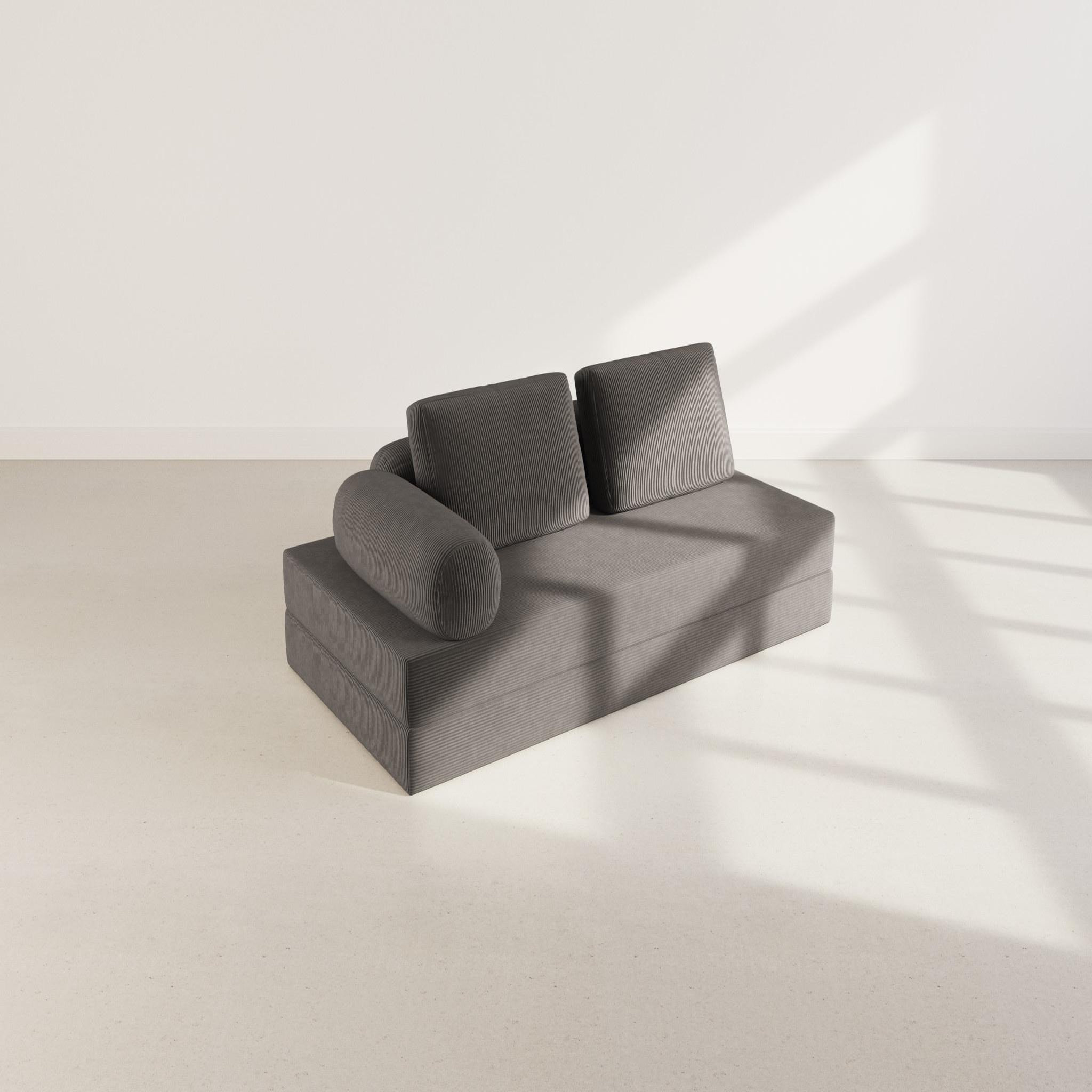 Voir la diapositive 5 : LISA DESIGN Lonny - canapé 3 places convertible en velours côtelé