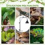 Voir la diapositive 4 : PAWHUT Support de lampe chauffante pour reptile - hauteur largeur réglables - acier noir