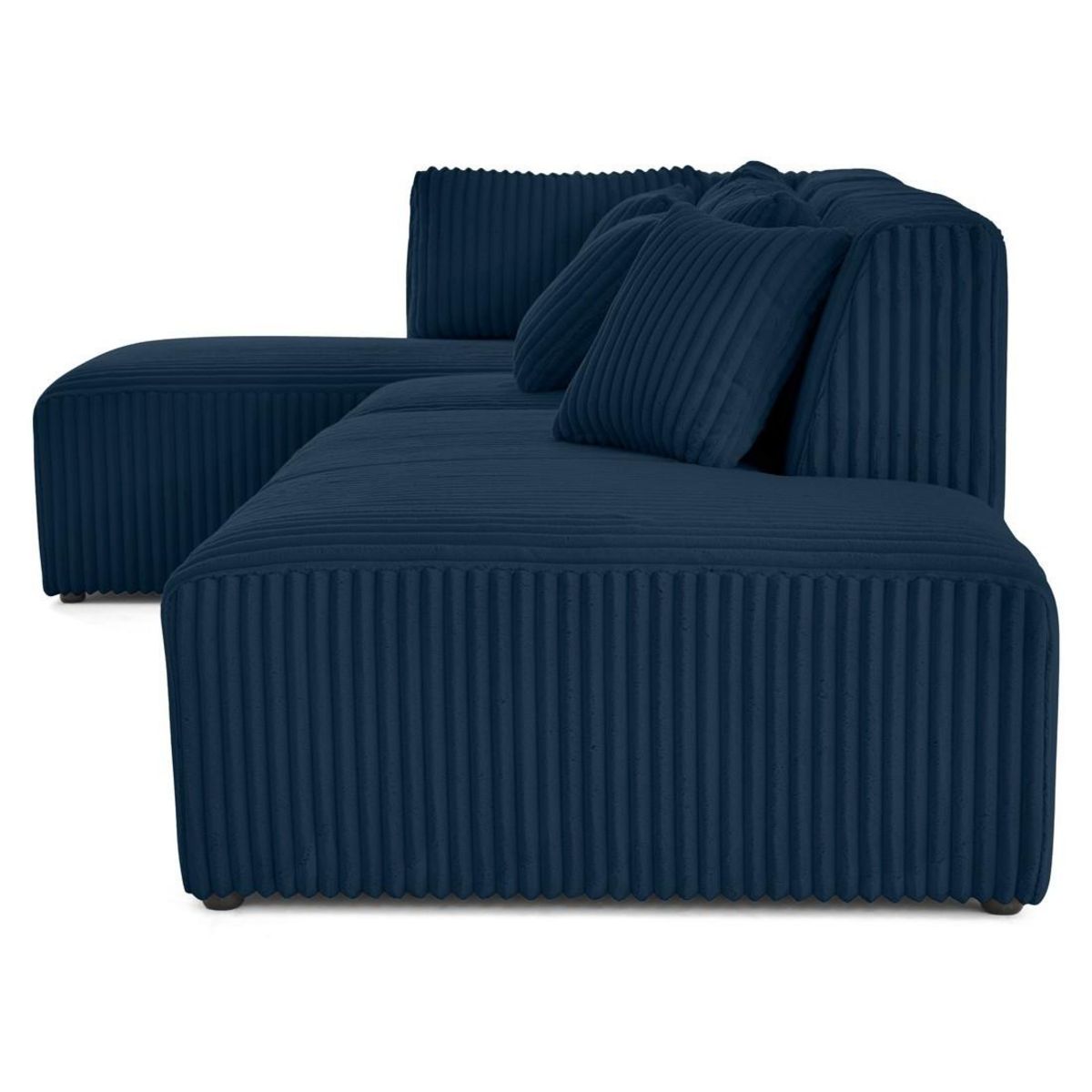 LISA DESIGN Victoire - canapé modulable d'angle gauche 5 places en velours côtelé grosses côtes