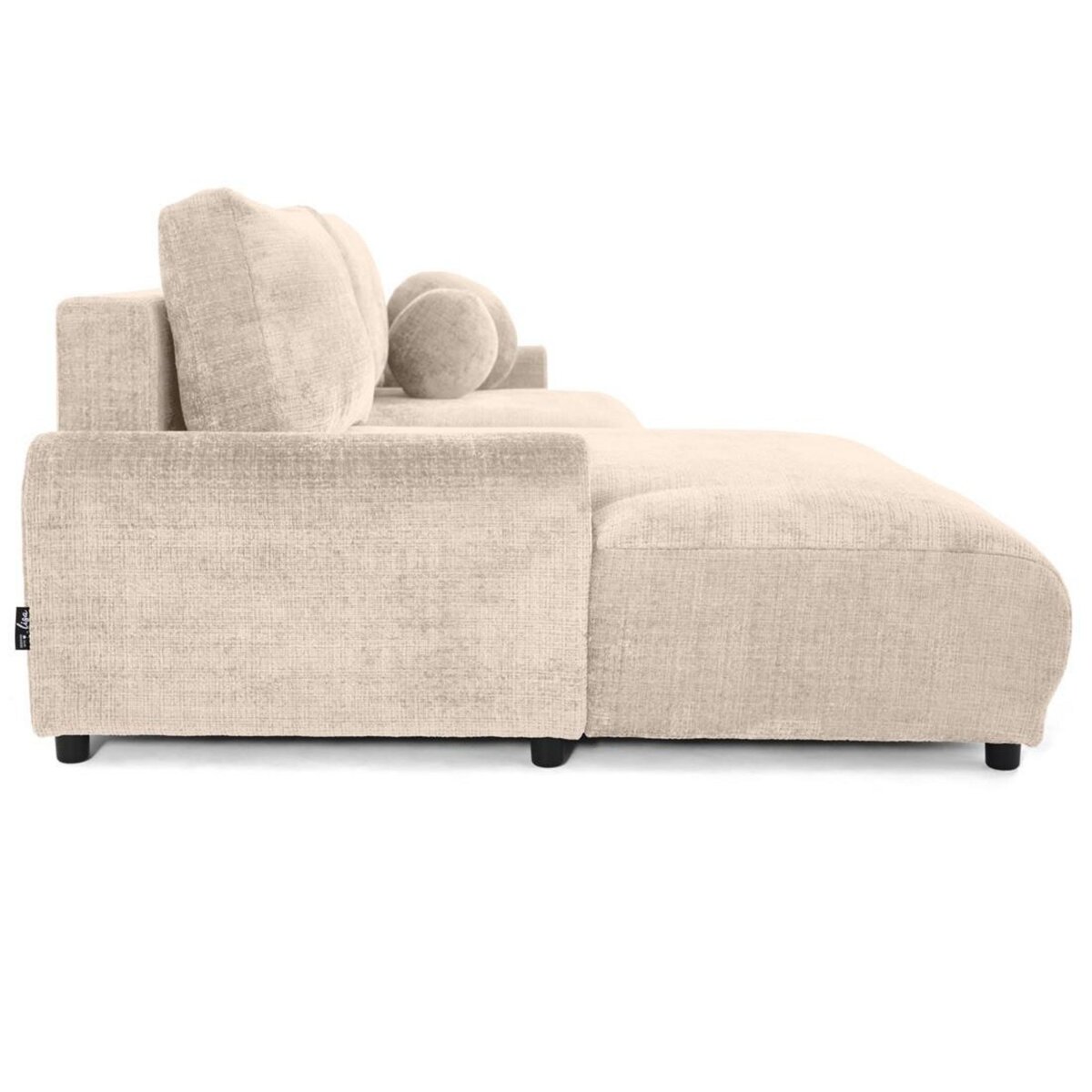 LISA DESIGN Nelly - canapé d'angle gauche 4 places convertible avec coffre en velours texturé