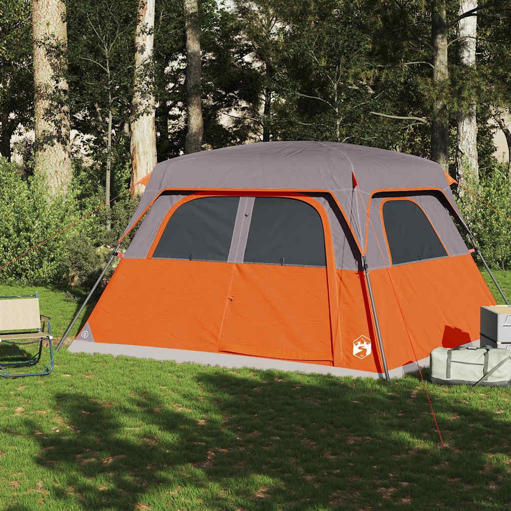 Voir la diapositive 3 : VIDAXL Tente de cabine familiale 6 personnes orange impermeable