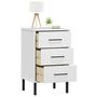 Voir la diapositive 3 : VIDAXL Table de chevet avec pieds en metal Blanc Bois pin massif OSLO