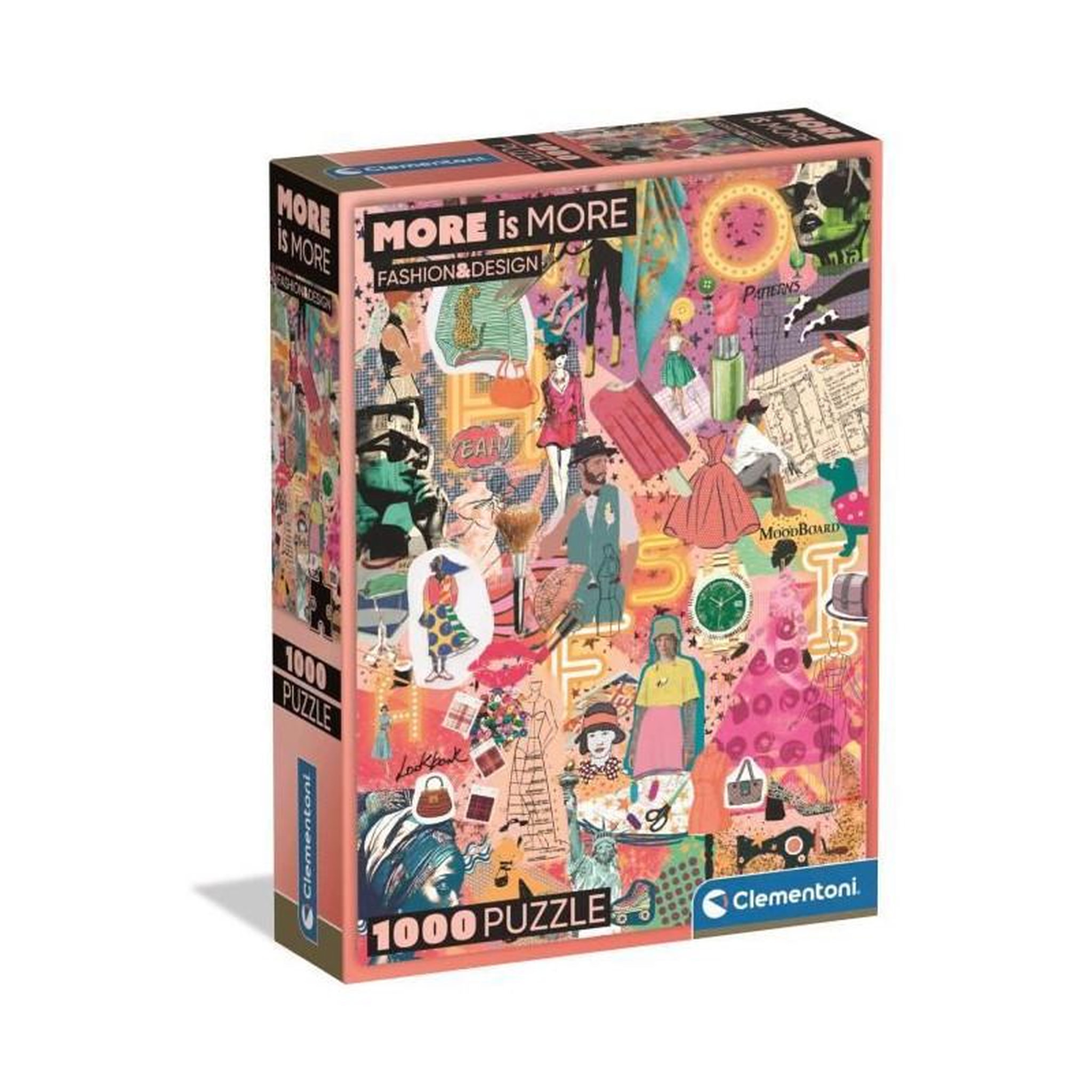 CLEMENTONI Puzzle 1000 pièces Compact More is More – Fashion & Design – Puzzle adulte – Clementoni
