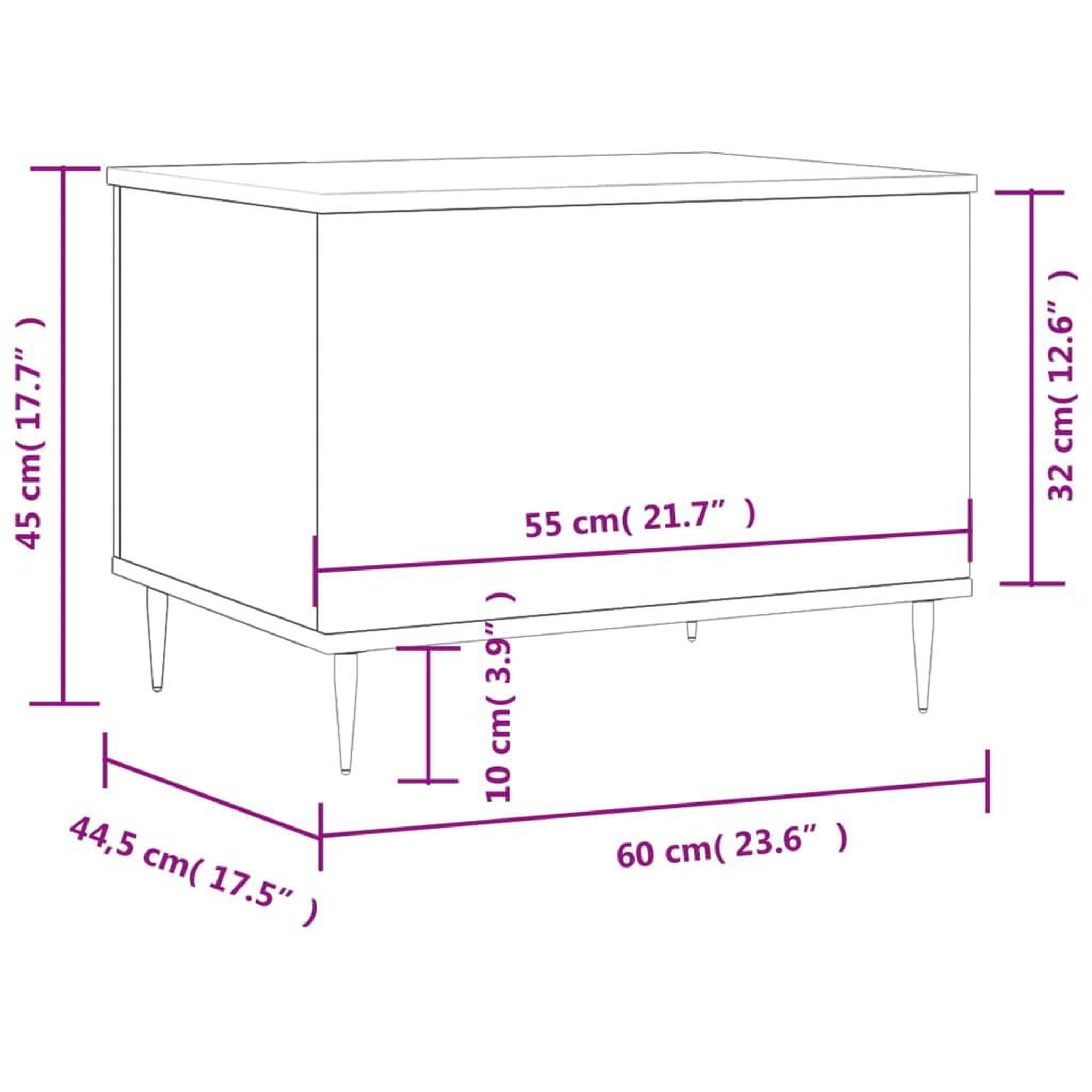 Voir la diapositive 6 : VIDAXL Table basse Noir 60x44,5x45 cm Bois d'ingenierie