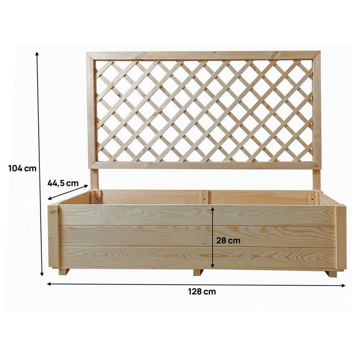 Habitat et Jardin Jardinière en bois  Orpin  avec treillis - 128 x 44.5 x 103.5 cm