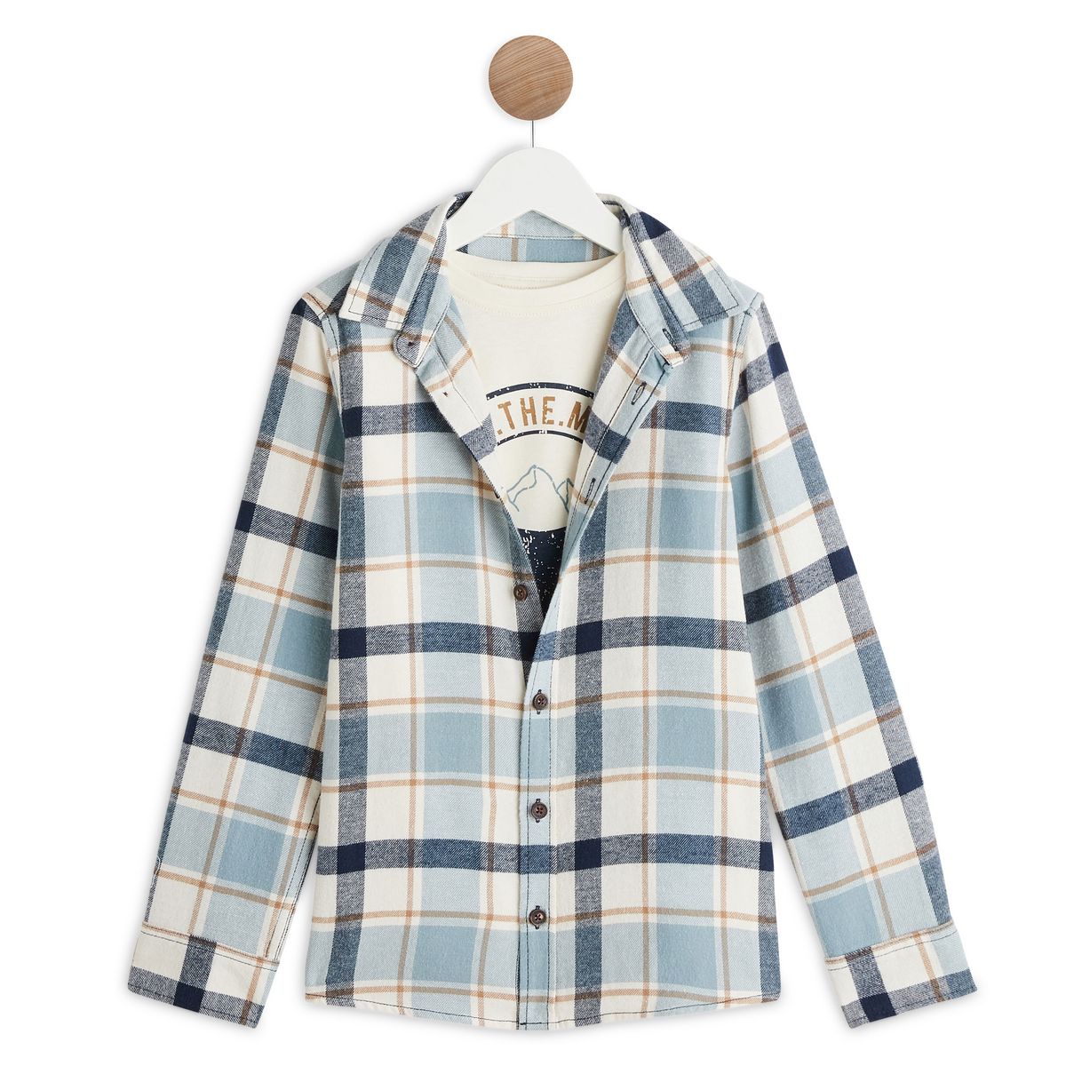 INEXTENSO Ensemble chemise à carreaux + t-shirt manches courtes garçon