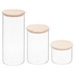 FIVE Lot de 3 Bocaux en Verre  Hermet  2,8L Transparent & Naturel