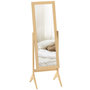 Voir la diapositive 1 : HOMCOM Miroir à pied inclinaison réglable dim. 47L x 46l x 148H cm MDF