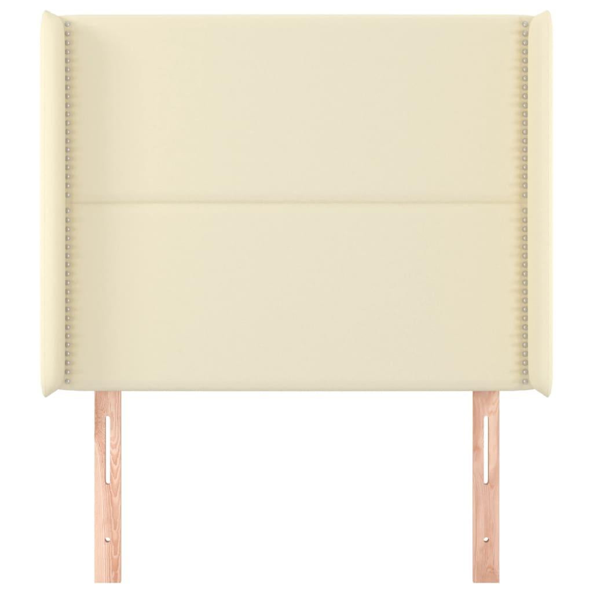 Voir la diapositive 3 : VIDAXL Tete de lit avec oreilles Creme 83x16x118/128 cm Similicuir