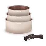 Arthur Martin Batterie de cuisine - Tous feux dont induction - ARTHUR MARTIN - AM2655 - Set de 3 casseroles -16-18-20 cm + 1 poignée amovible