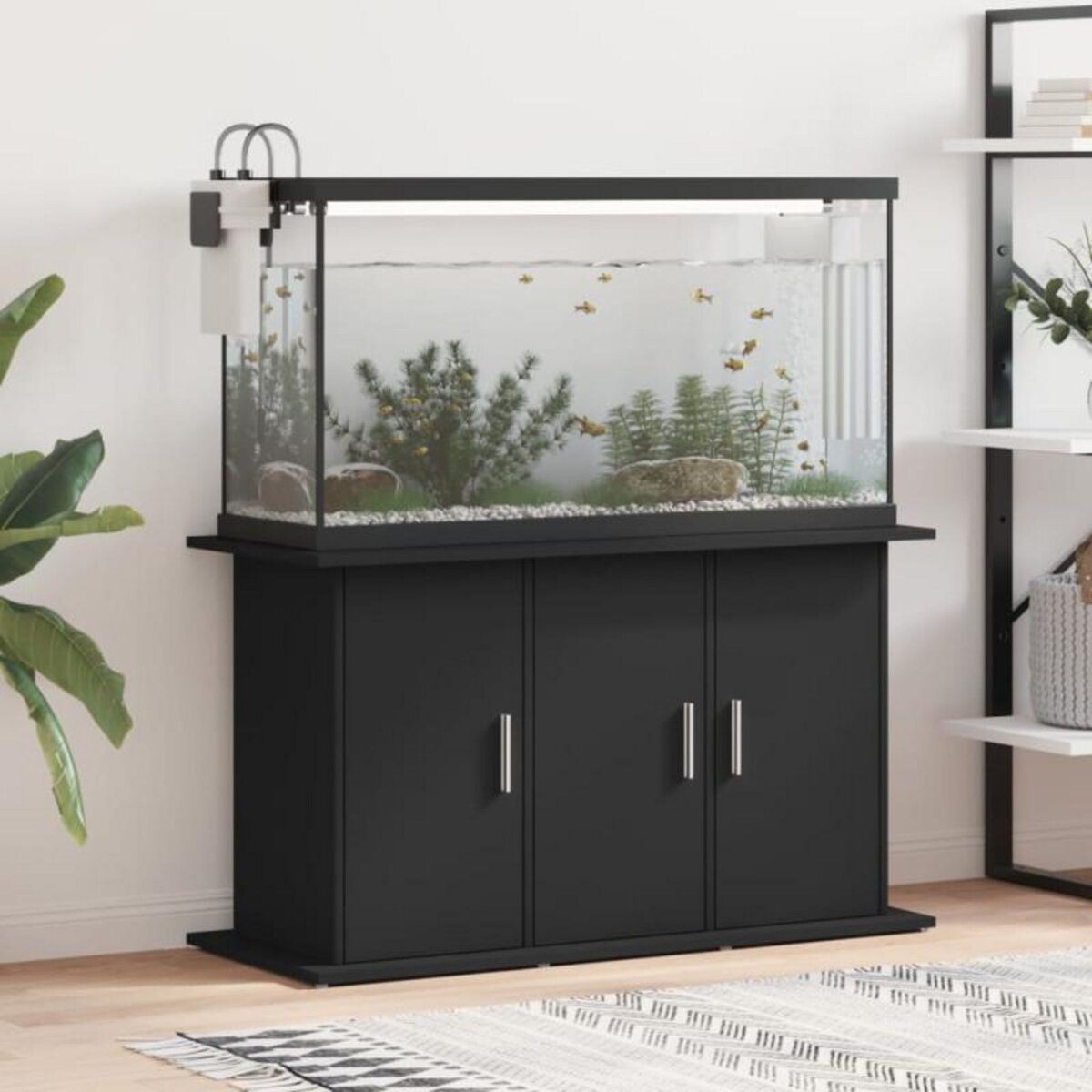 VIDAXL Support pour aquarium noir 101x41x58 cm bois d ingénierie