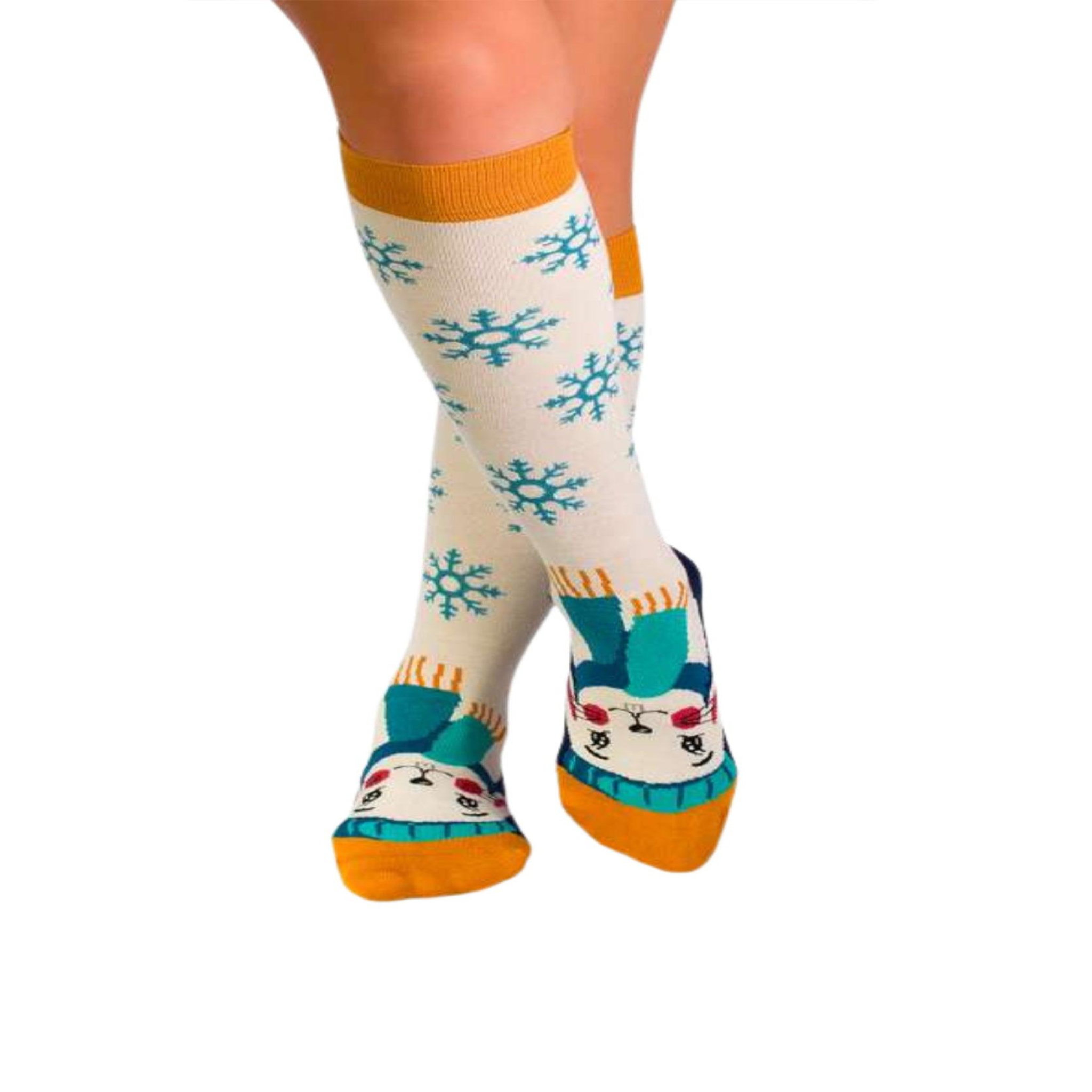 PIRIN HILL Chaussettes en bambou haut-mollet lapin. Coloris disponibles : Multicolore