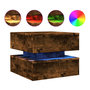 Voir la diapositive 2 : VIDAXL Table basse avec lumieres LED chene fume 50x50x40 cm
