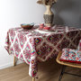 Voir la diapositive 1 : Paris Prix Nappe Antitache  Jaipur  140x240 Beige & Rouge