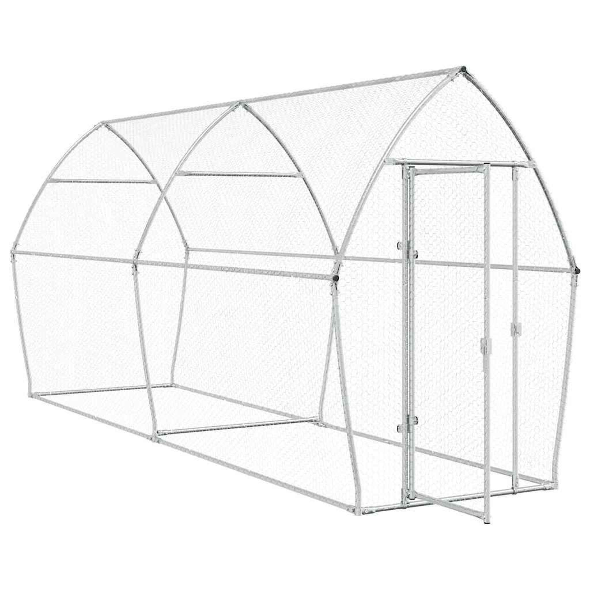 Voir la diapositive 3 : VIDAXL Cage pour poules argente 400x105x182 cm acier galvanise