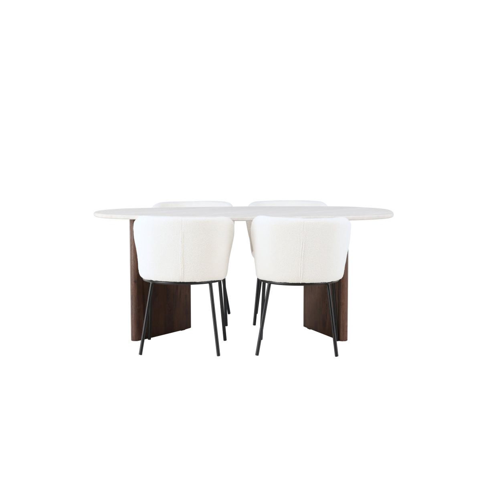 Voir la diapositive 2 : Paris Prix Ensemble table à manger & 4 chaises  gronvik & edina  180cm gris clair & blanc