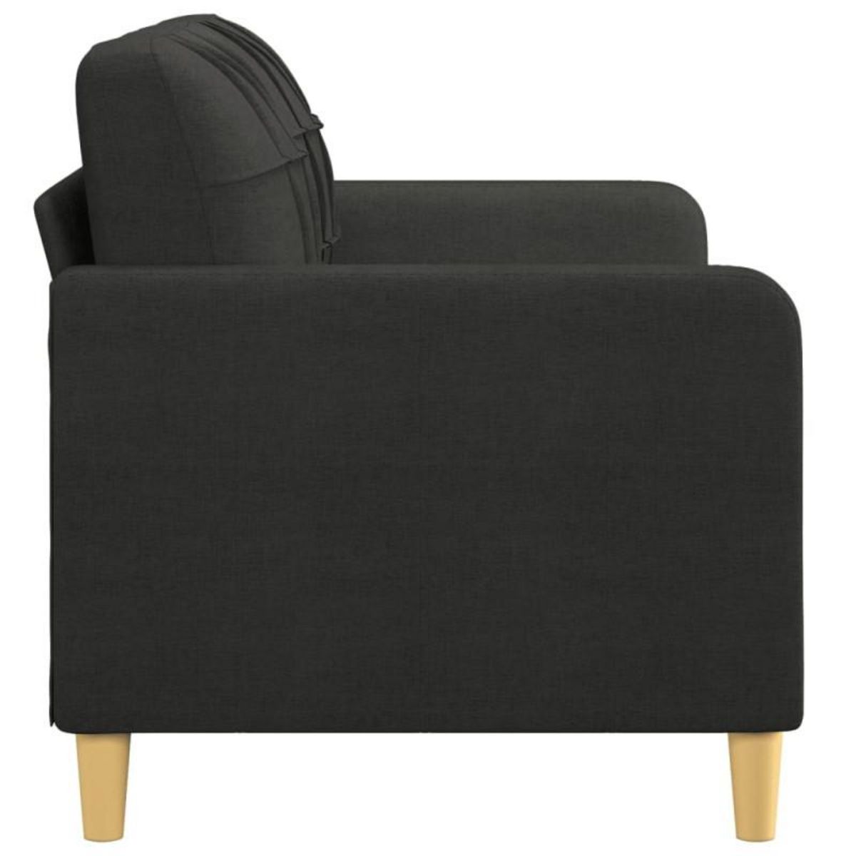 VIDAXL Canapé à 2 places Noir 140 cm Tissu