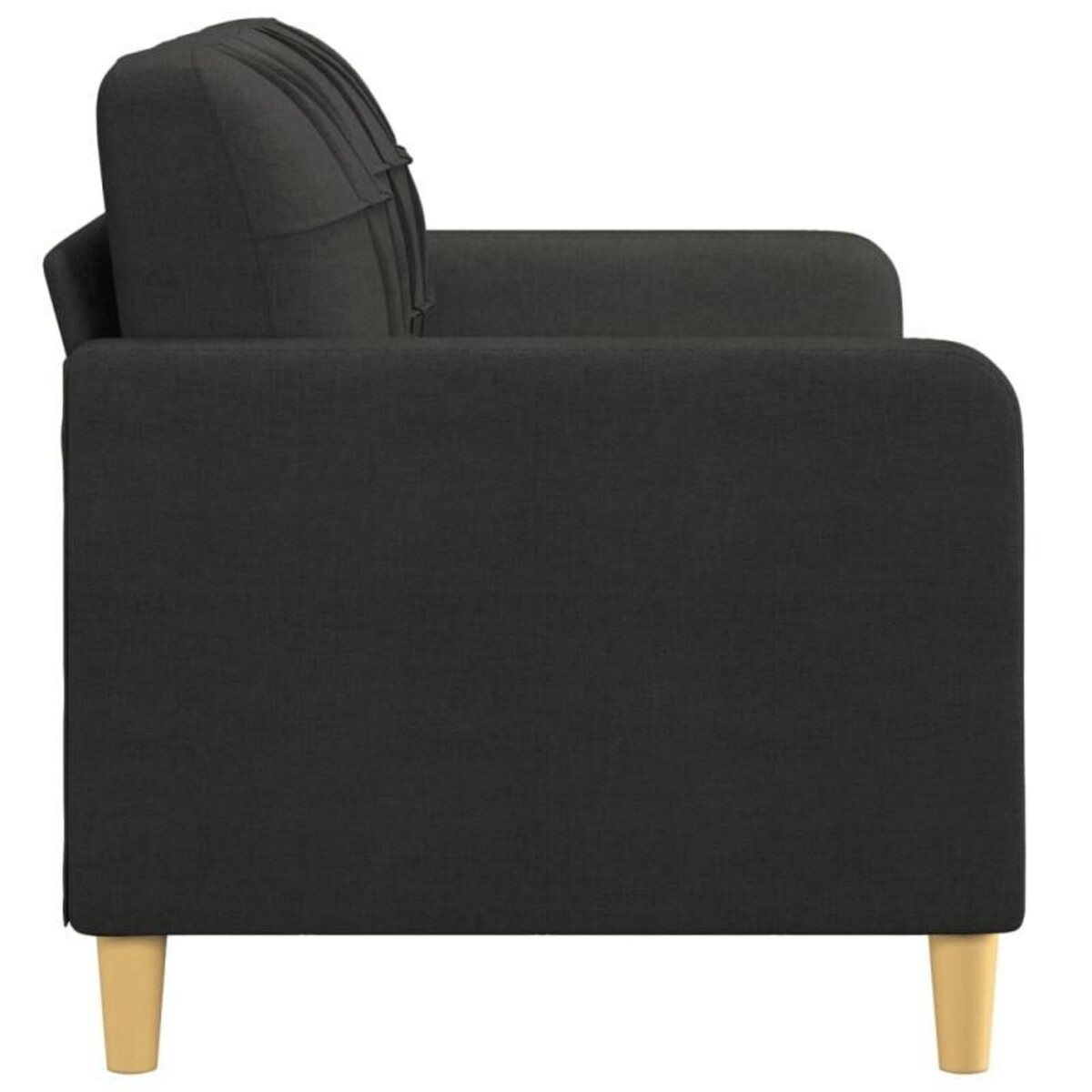 VIDAXL Canapé à 2 places Noir 140 cm Tissu
