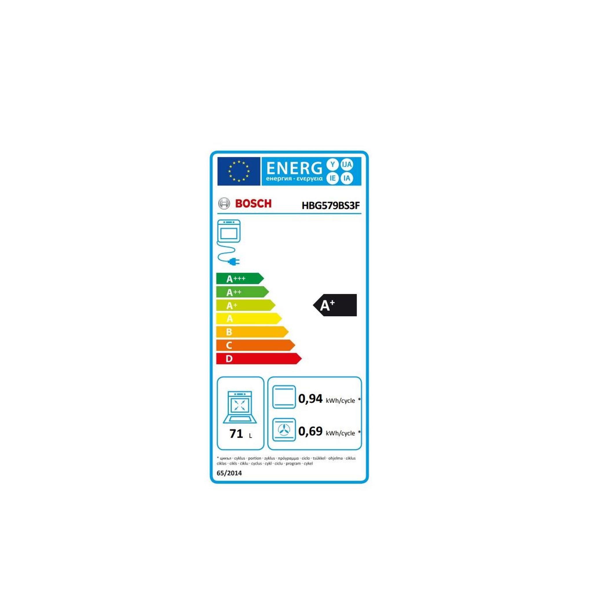Voir la diapositive 2 : BOSCH Four intégrable multifonction 71l 60cm pyrolyse inox - hbg579bs3f