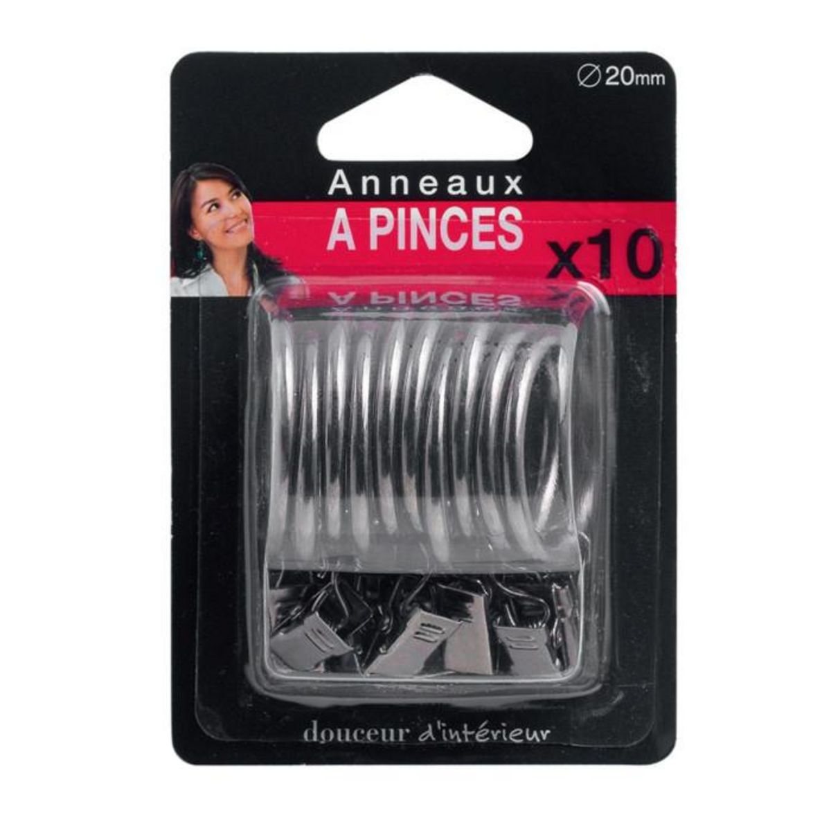 Paris Prix Lot de 10 Anneaux  Pince  12cm Nickel