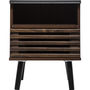 Voir la diapositive 2 : ATMOSPHERA Table de chevet design bois Asmar - L. 39 x H. 51 cm - Marron et noir
