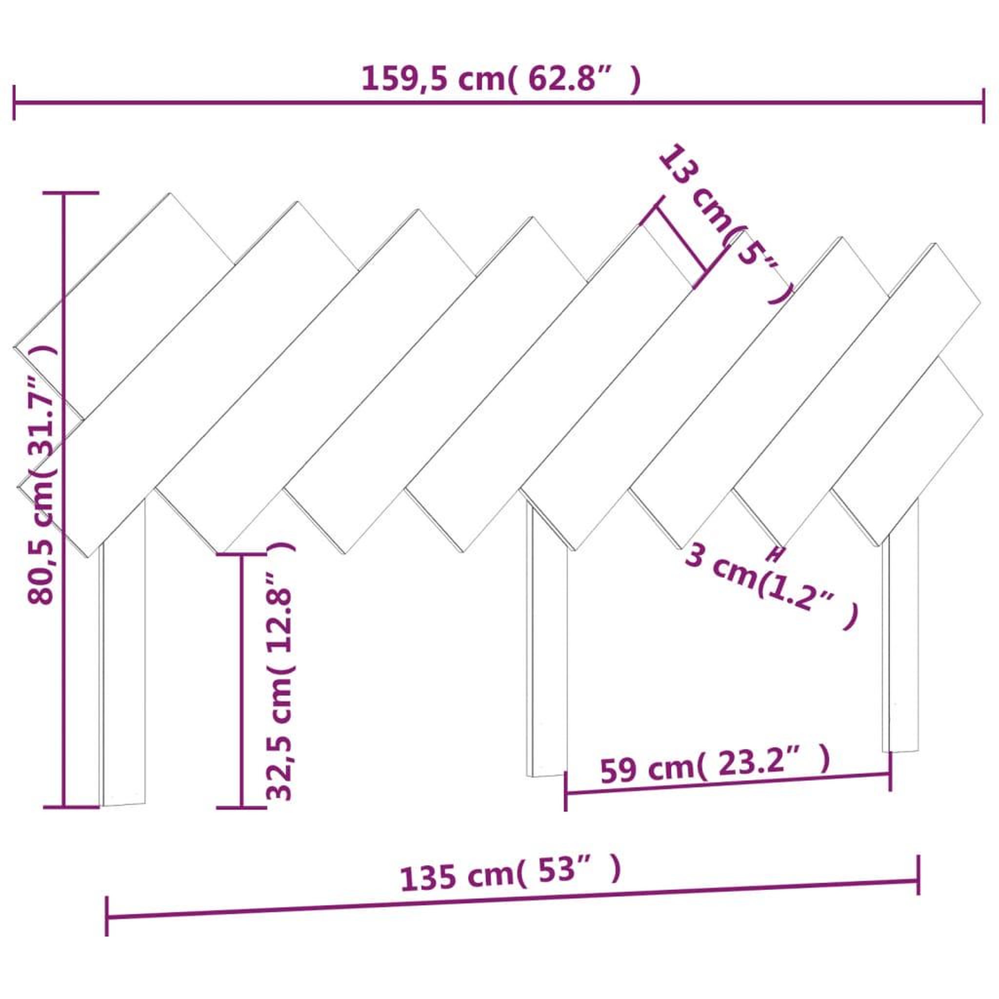 Voir la diapositive 6 : VIDAXL Tete de lit 159,5x3x80,5 cm Bois massif de pin