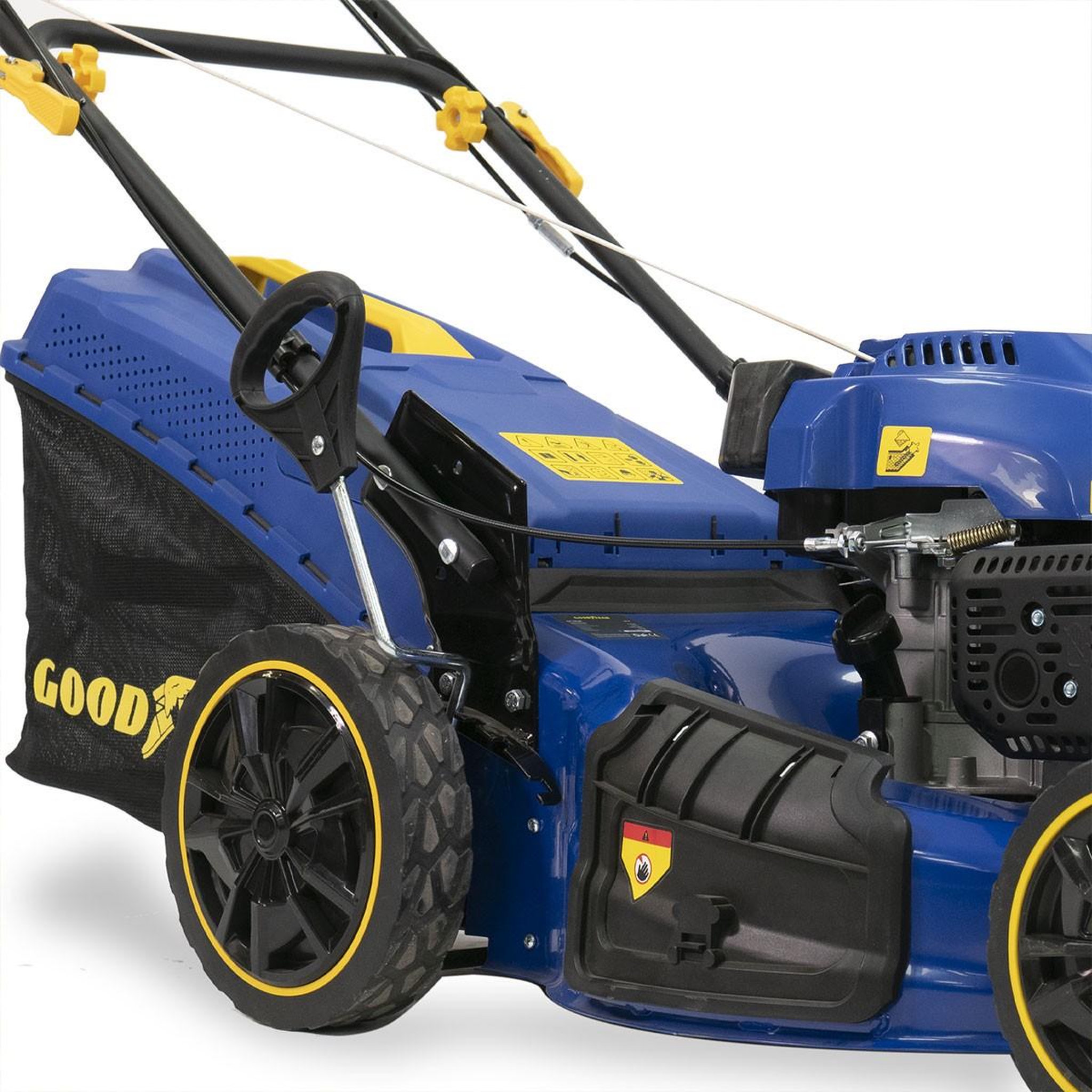 Voir la diapositive 4 : GOODYEAR Tondeuse thermique Autotractée 7.5CV Moteur 4T OHV 224 Cm3 Grandes Surfaces de travail GOODYEAR