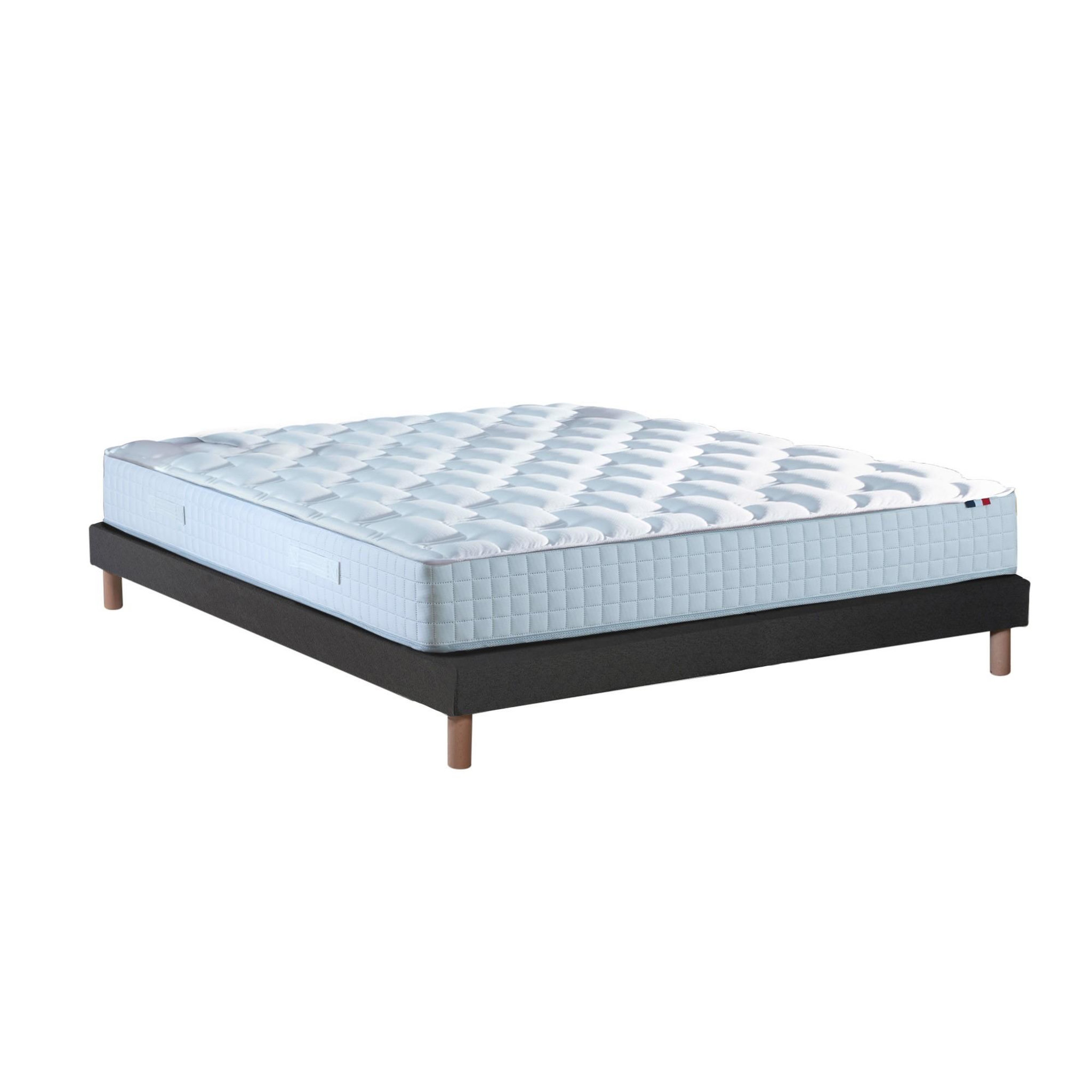 Voir la diapositive 2 : IDLITERIE Ensemble literie : matelas à ressorts COSMOS et sommier - qualité française