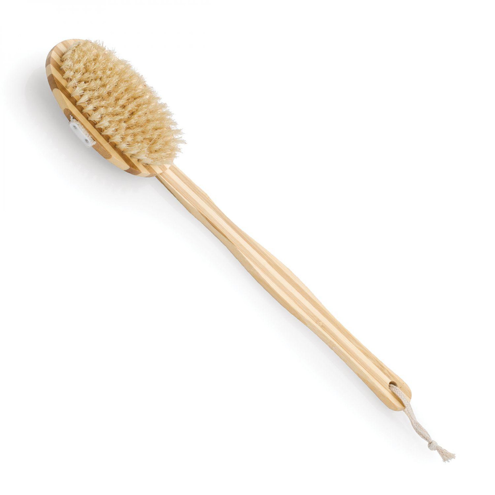 Voir la diapositive 6 : VIVEZEN Brosse à poils en bambou 42 cm avec manche amovible et poignée de maintien