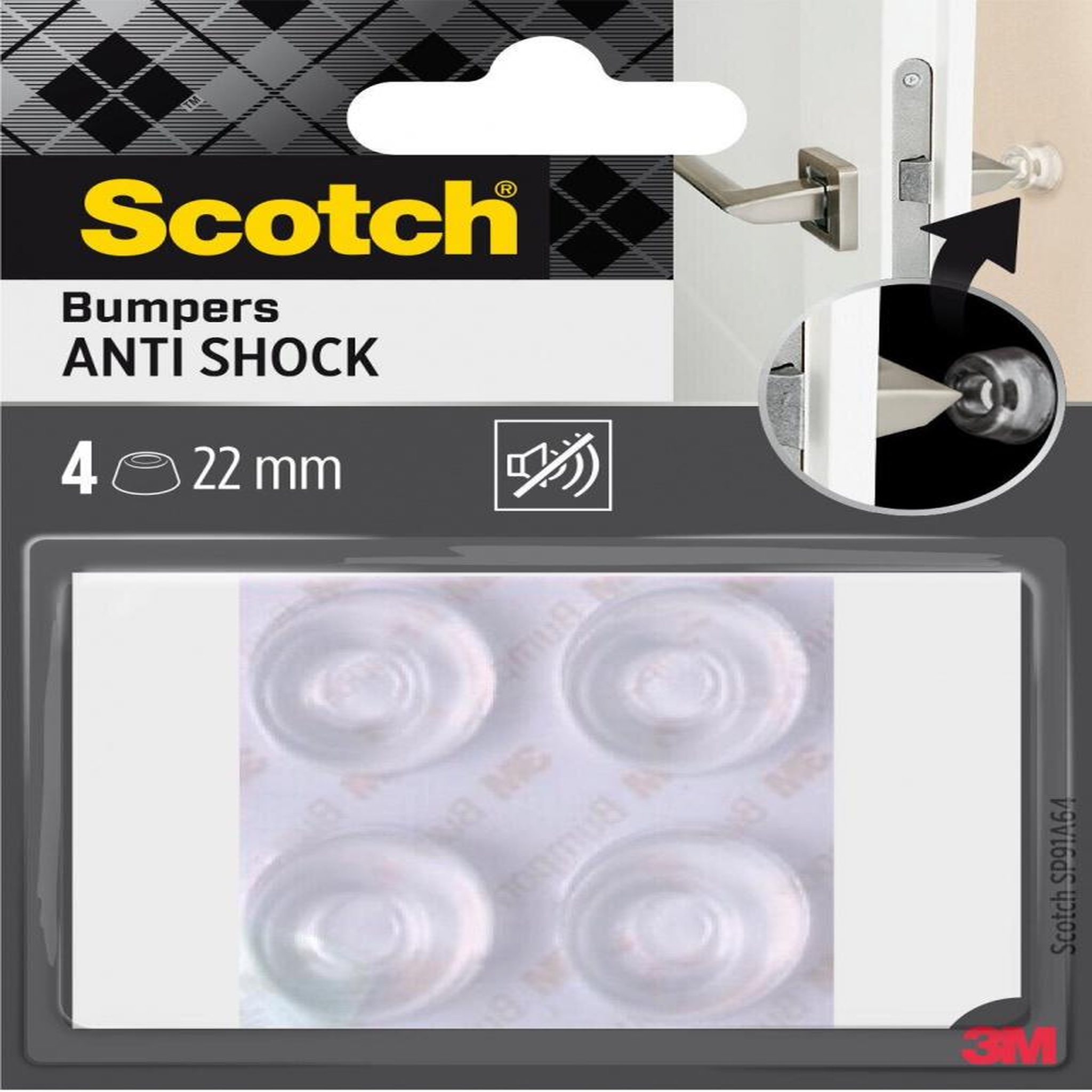CENTRALE BRICO Lot de 4 patins de pied de meuble en polyuréthane adhésif SCOTCH Diam. 22 mm