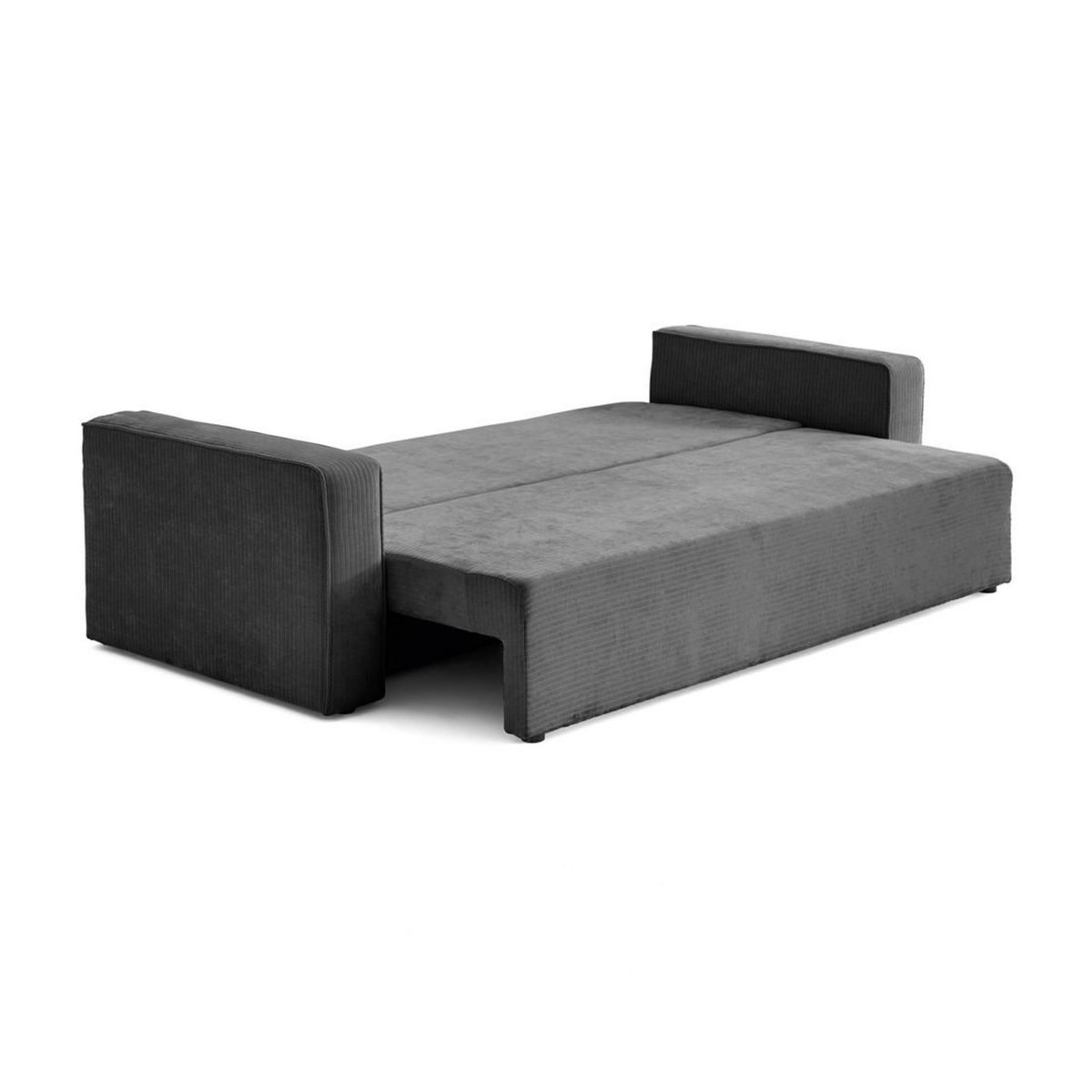 BEST MOBILIER Topaze - canapé 3 places - convertible avec coffre - en velours côtelé plat