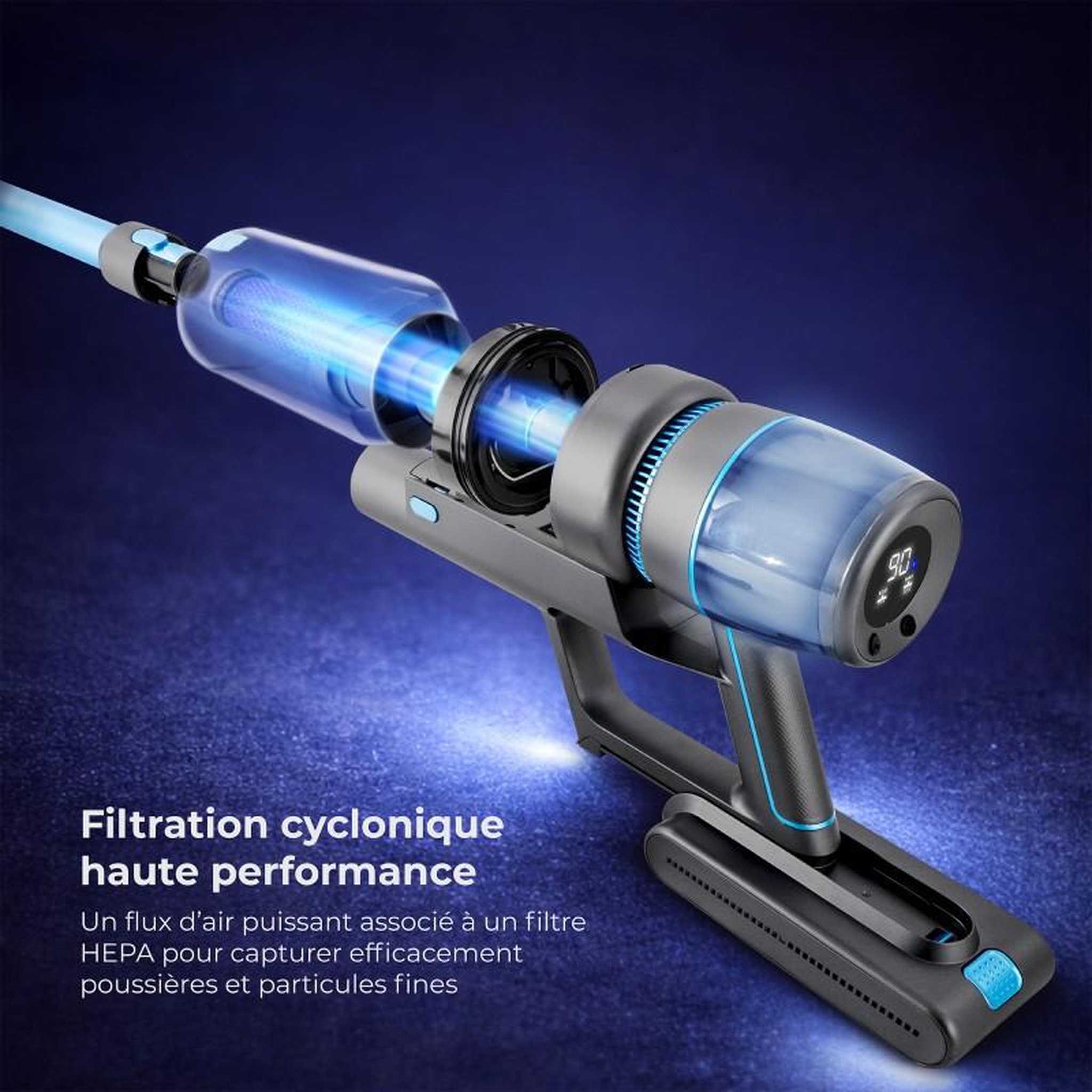 Voir la diapositive 2 : VORTEX Vortex - f45 - bleu - aspirateur balai sans fil - 450w - 55 min