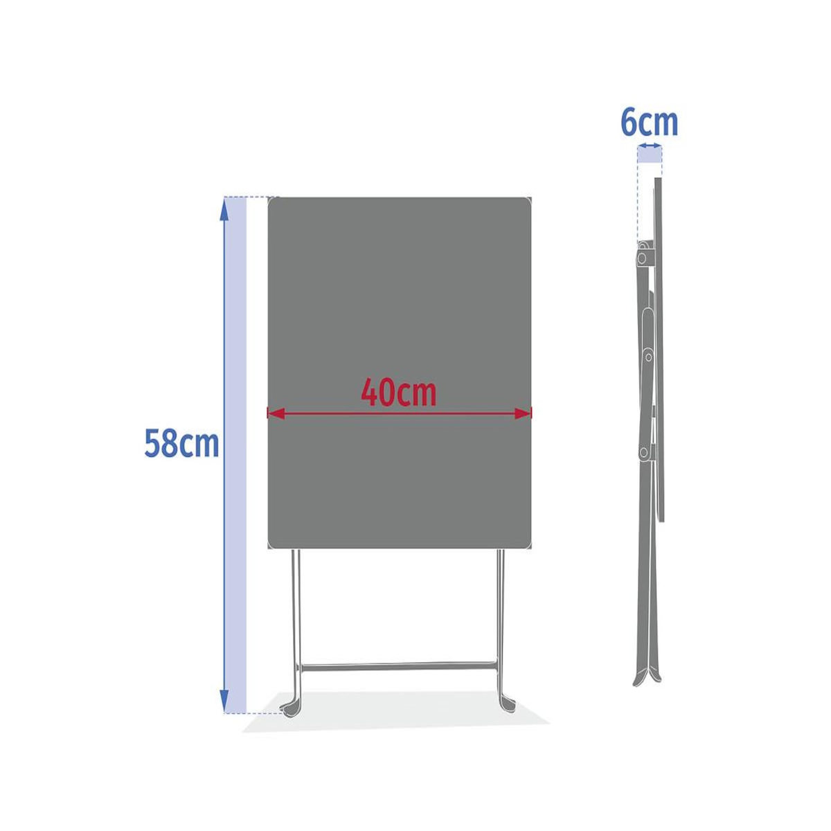 HESPERIDE Table d'appoint carrée pliante Greensboro Café - 40 x 40 cm - Hespéride
