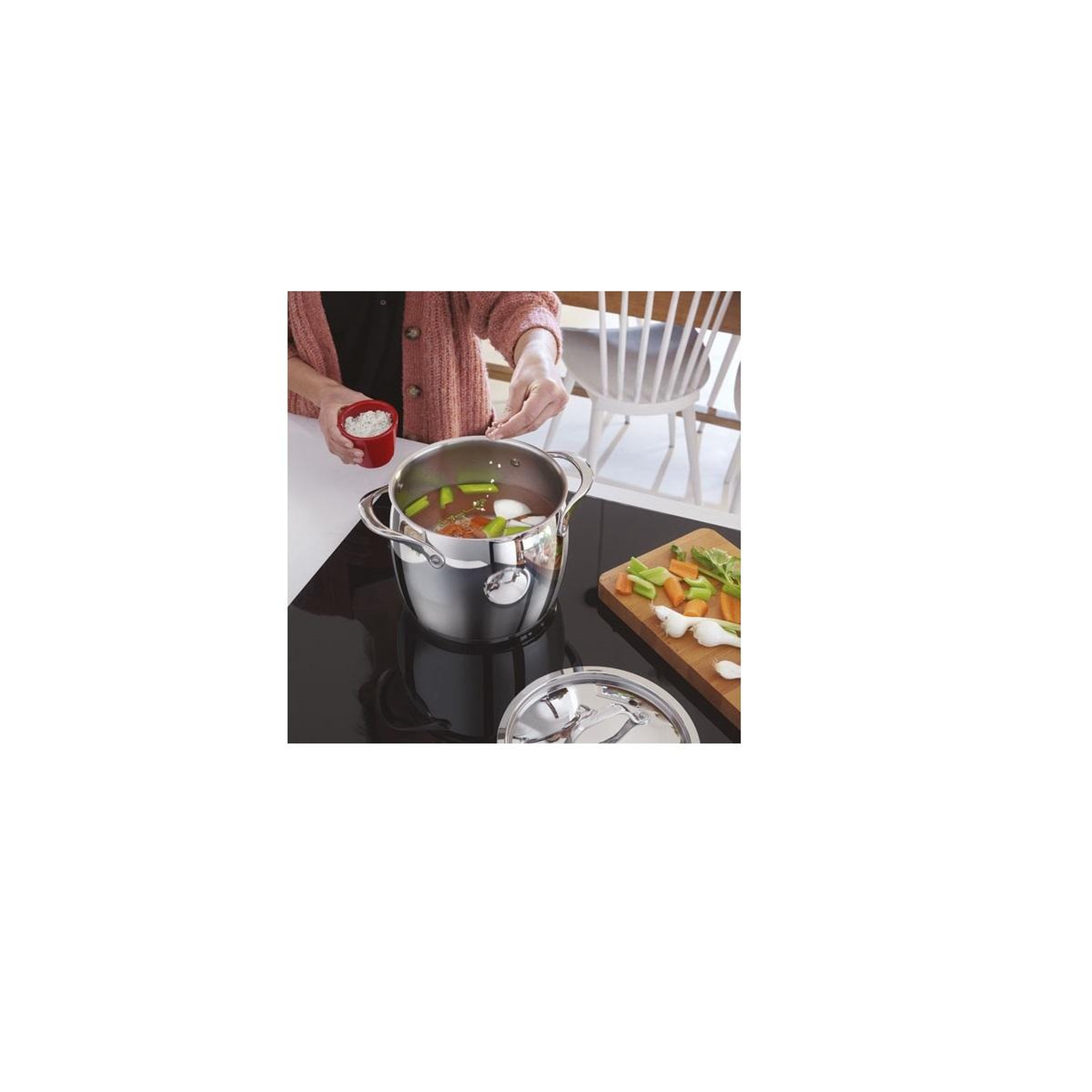 Voir la diapositive 2 : Lagostina Marmite 24cm inox avec couvercle - 011108020524